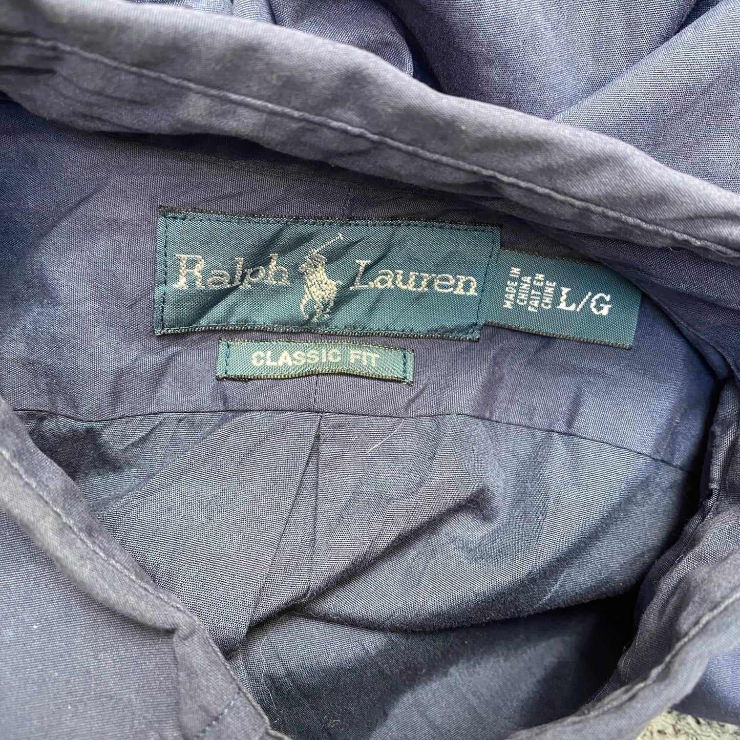 Ralph Lauren Shirt Mens L Navy Pony Logo Short Sleeve Classic Fit Button Down