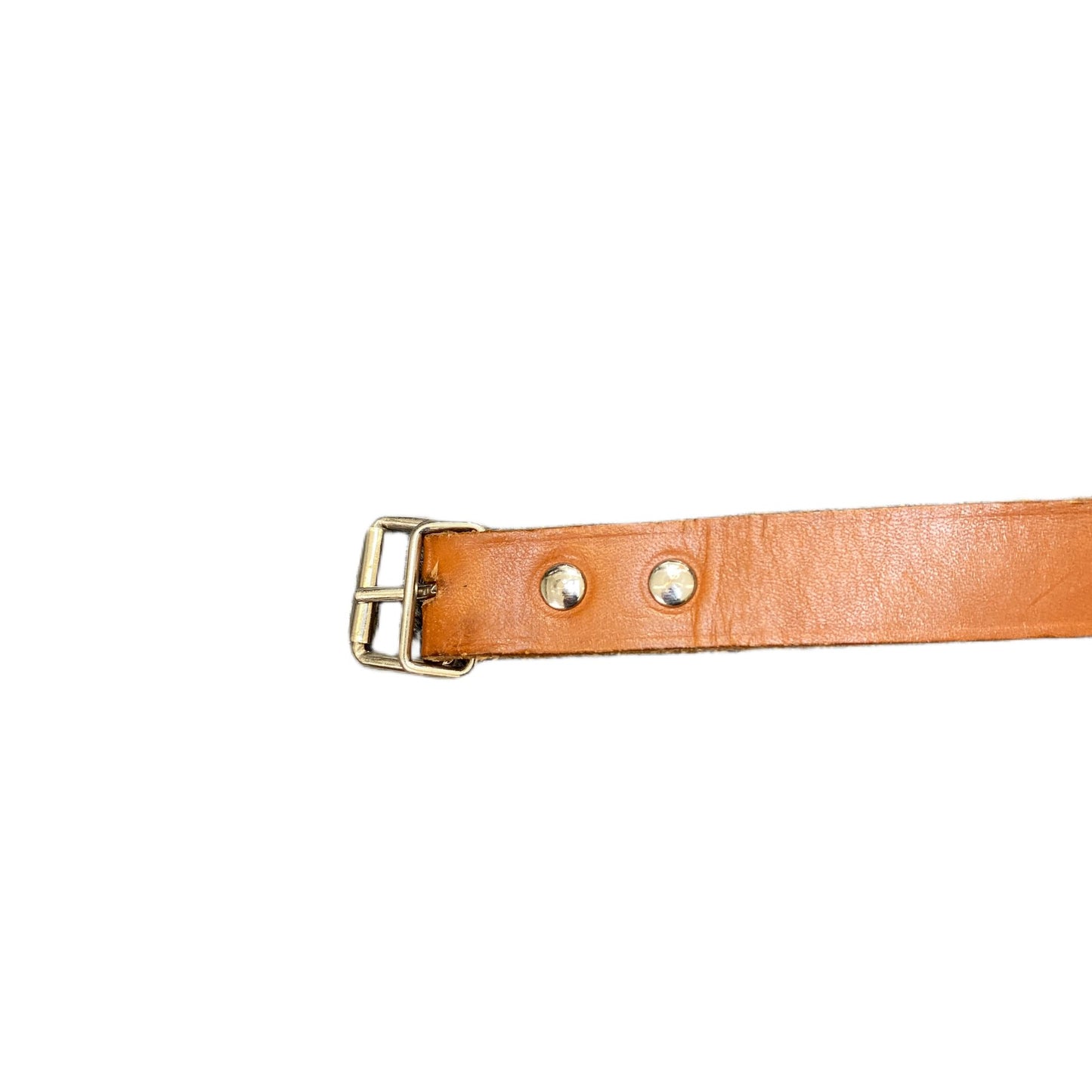 Waist Belt Men Brown Leather Adjustable Silver Pin Roller Buckle 51.5 Inches