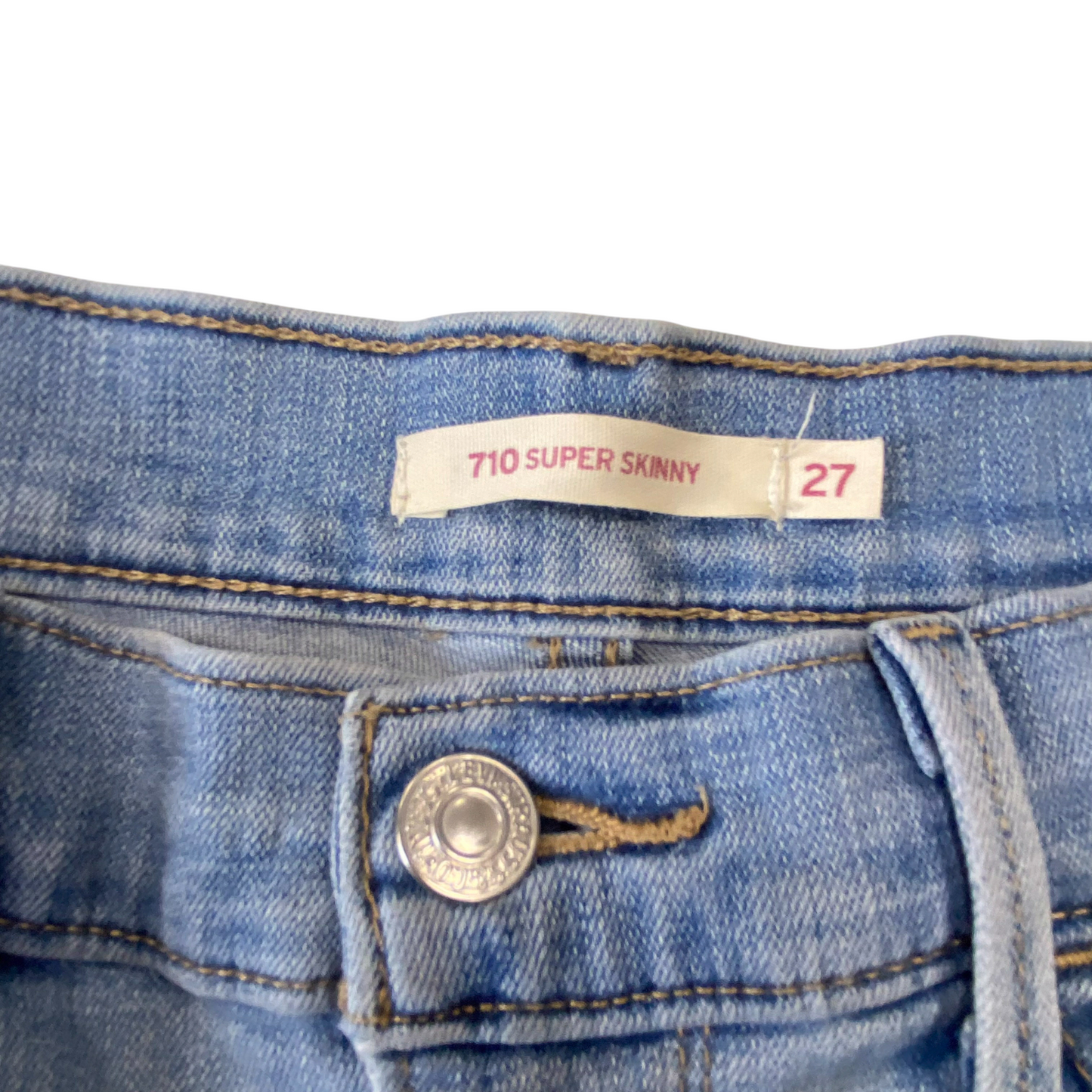 Levi's 710 Jeans Womens Medium Blue Denim Super Skinny Fit Pockets Outdoor