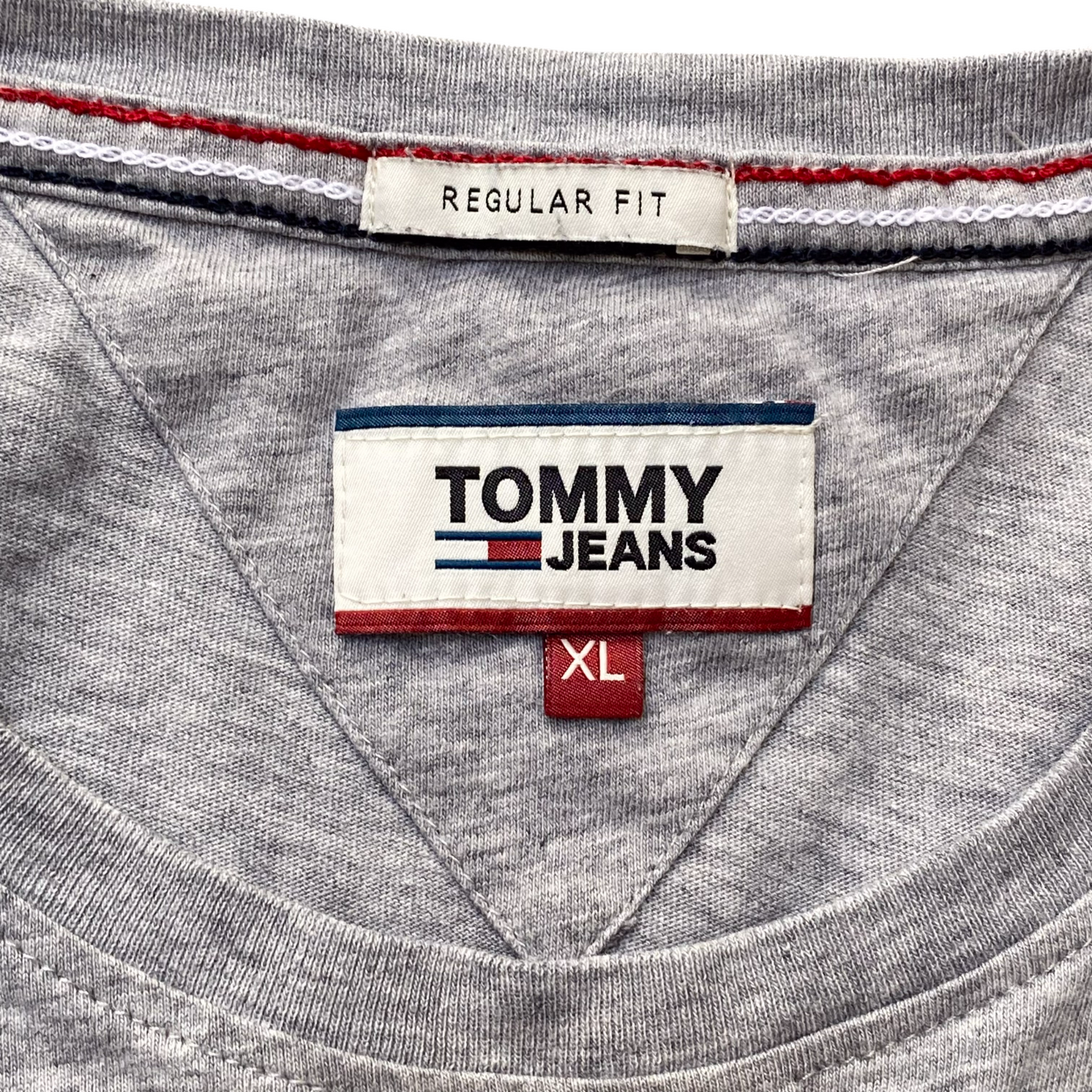 Tommy Jeans T-Shirt Womens XL Grey Regular Fit Short Sleeve Pullover Tee