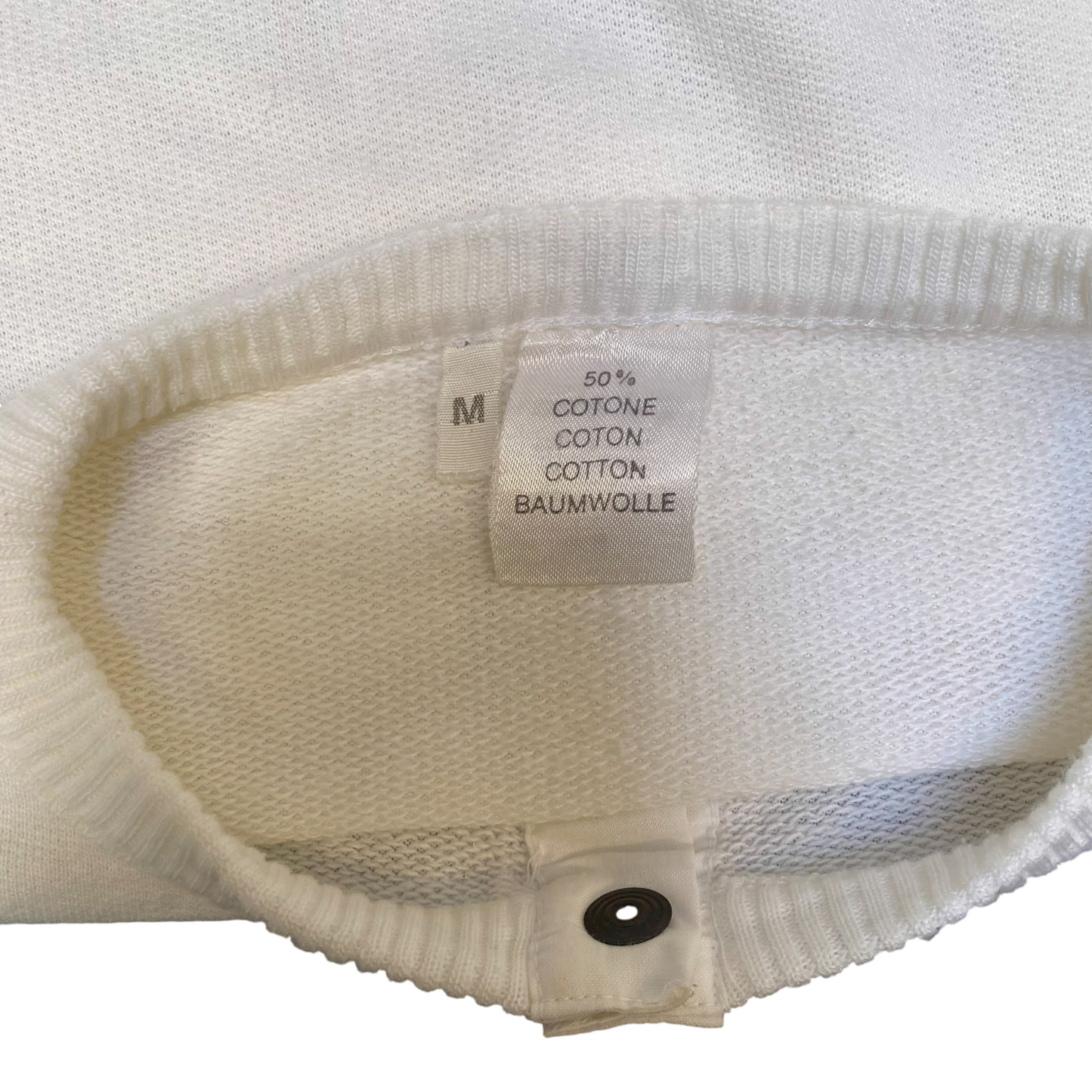 Sweatshirt Mens Medium White Long Raglan Sleeve Henley Neck Pullover Outdoor