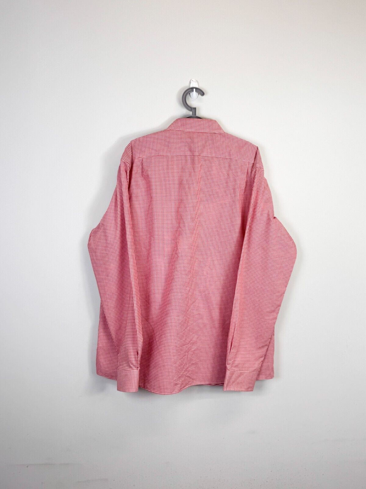 Tommy Hilfiger Shirt Mens Medium Red Checkered Long Sleeve Collar Button Down