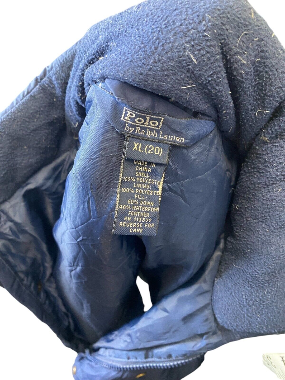 Polo Ralph Lauren Puffer Jacket Boys XL 20 Blue 100% Polyester Outdoor Full Zip