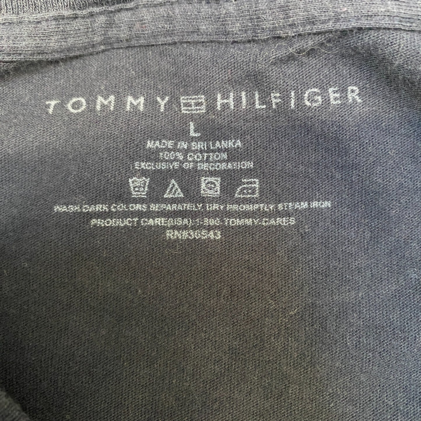 Tommy Hilfiger T-Shirt Womens L Navy Loose Fit Stretch Short Sleeve Crewneck Tee