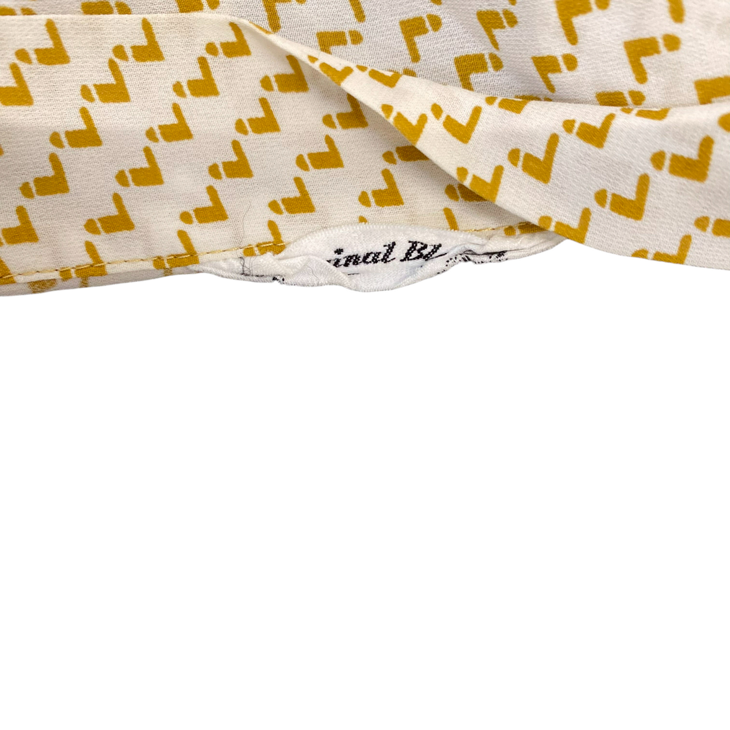 Shirt Top Womens M Brown White Geo Print Long Sleeve Button Front Casual Outdoor