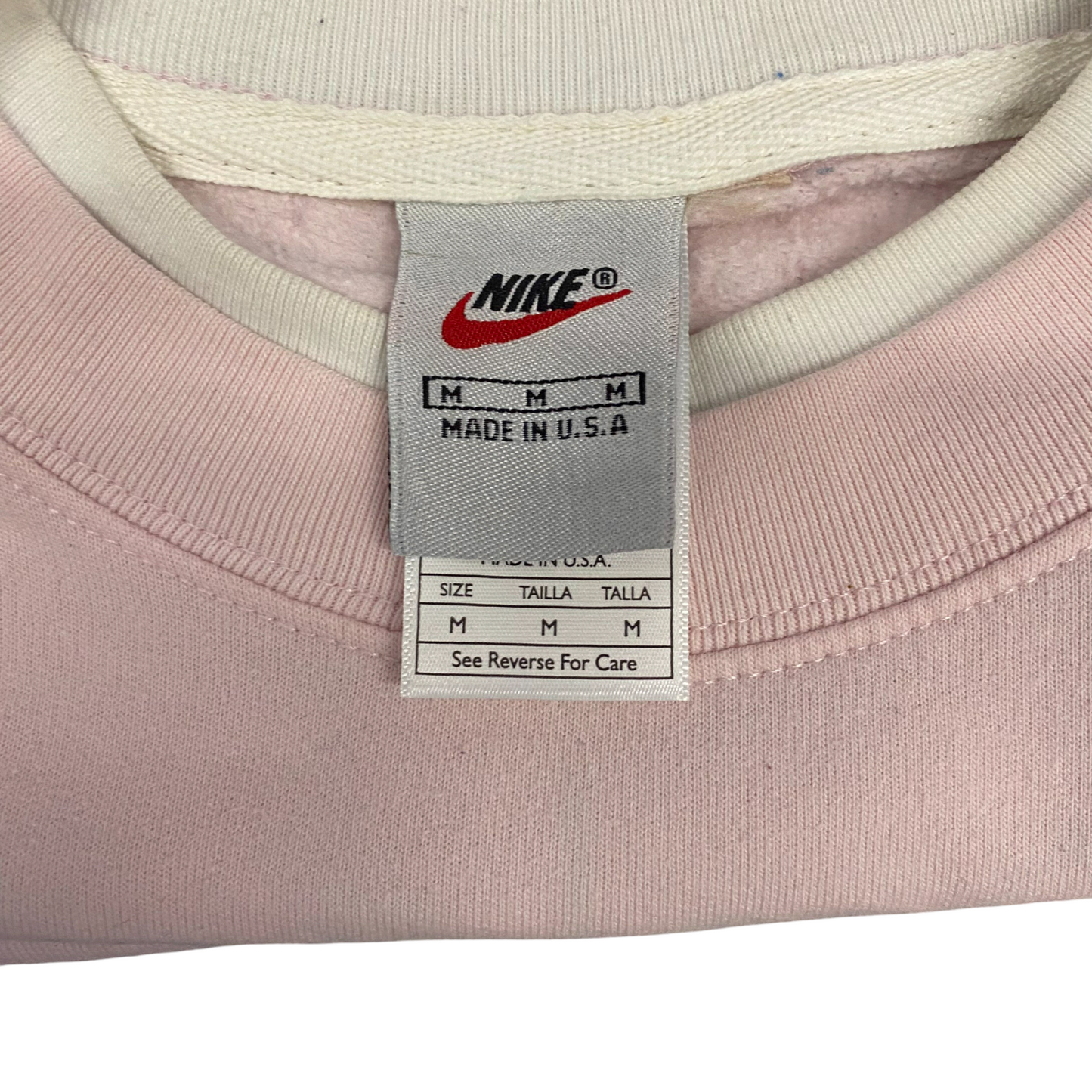 Nike Reworked Sweatshirt Mens M Blue Pink Embroidered Spellout Logo Vintage Y2K