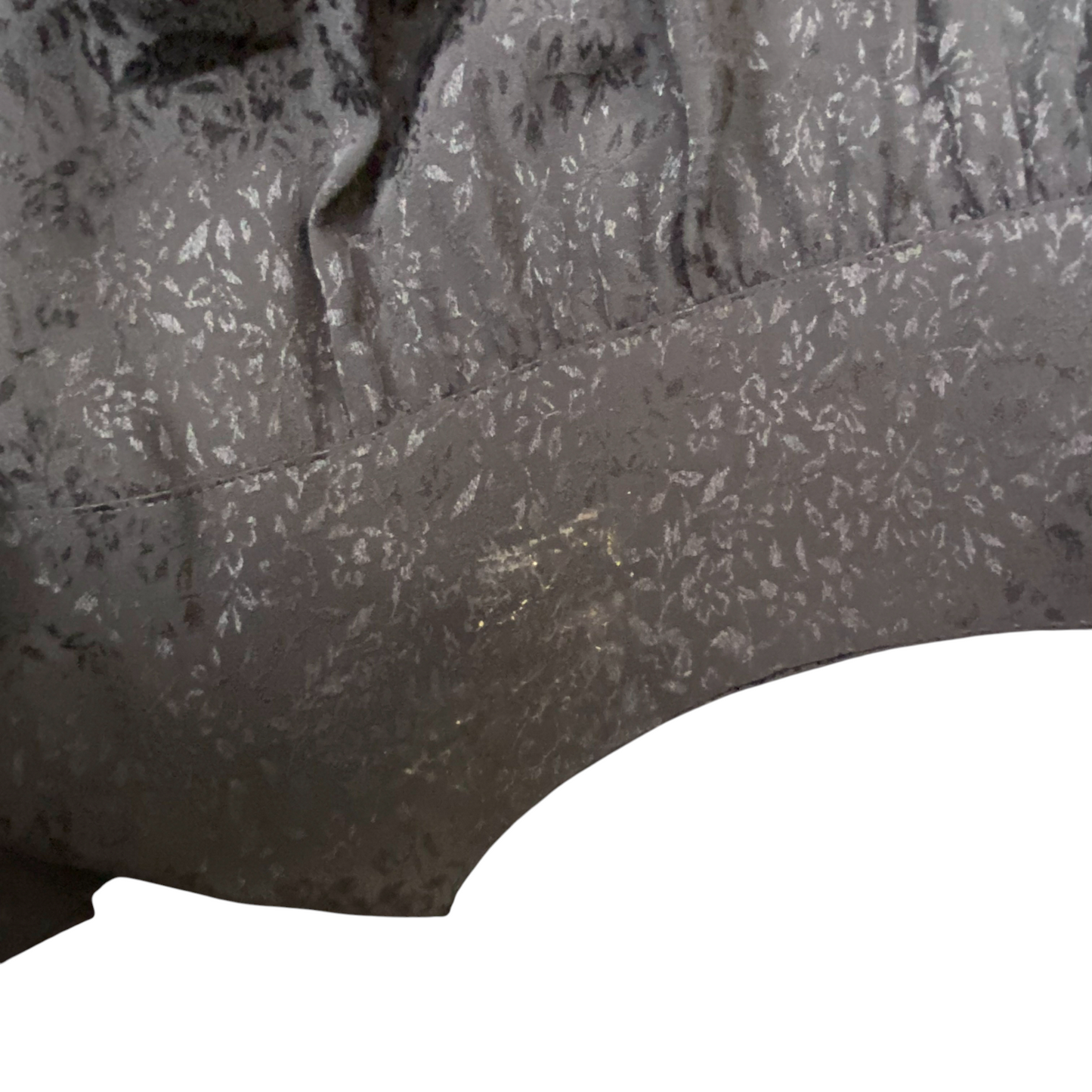 A-Line Cocktail Dress Womens S Black Floral Pleated Long Sleeve V-Neck Pullover