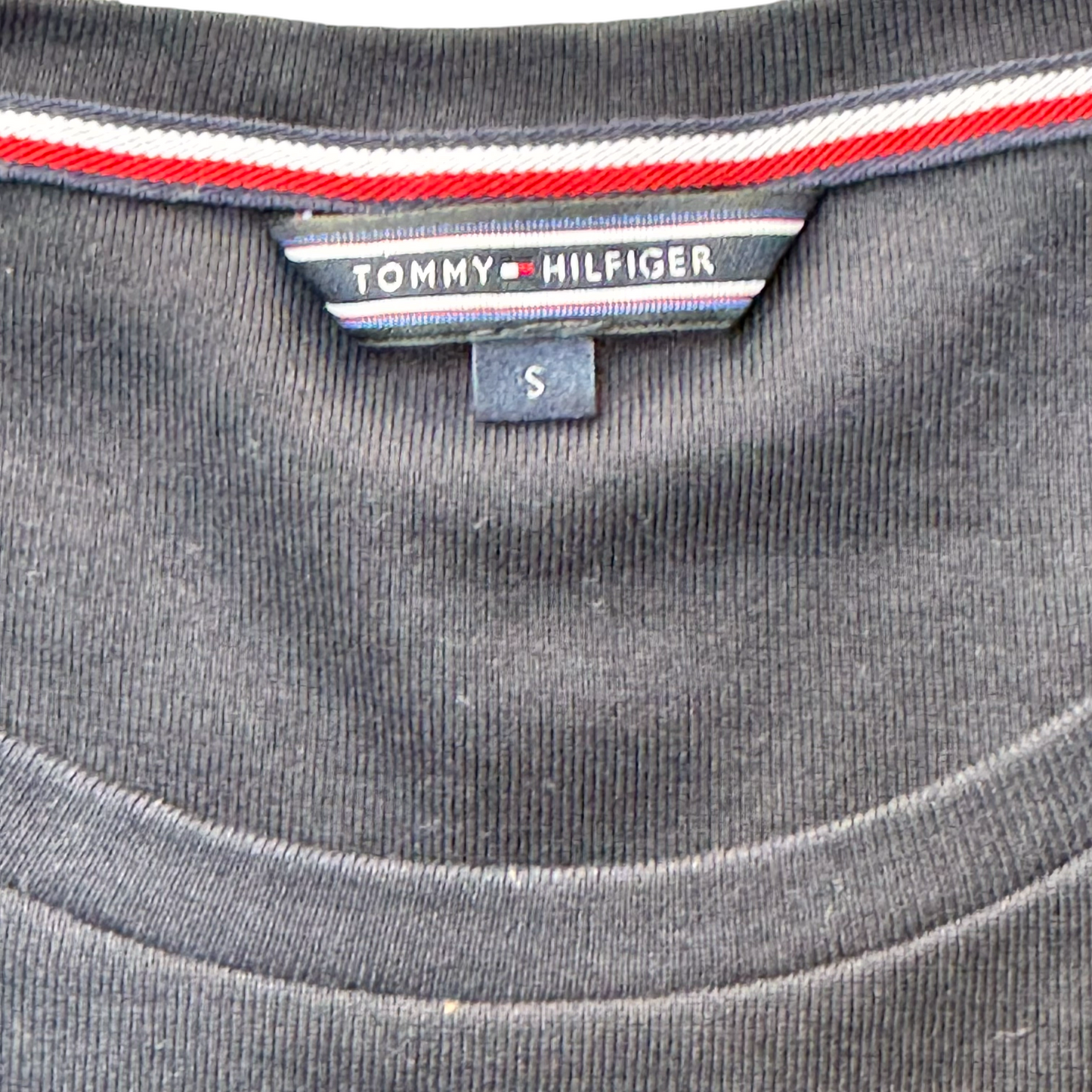 Hilfiger Denim T Shirt Womens Small Blue Long Sleeve Lace Trim High Low Tee