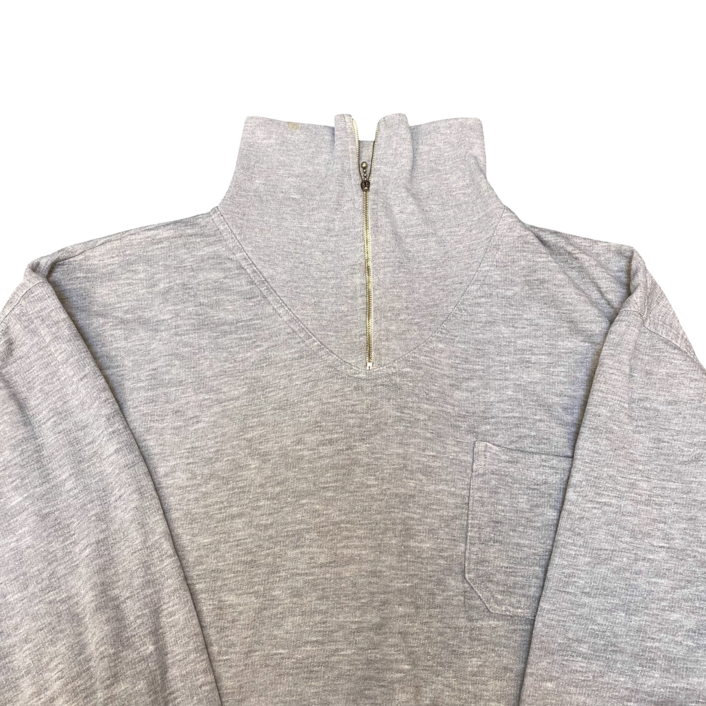 Ludwig Book Jumper Womens Large Grey Classic Fit Chest Pocket 1/4 Zip Pullover