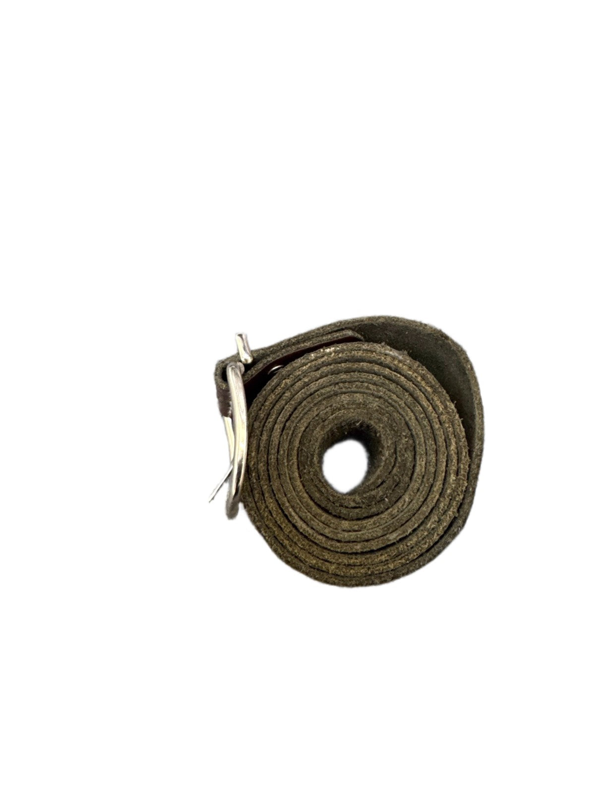 Waist Belt Mens Brown Leather Adjustable Silver D-Ring Pin Buckle 47.5 inches