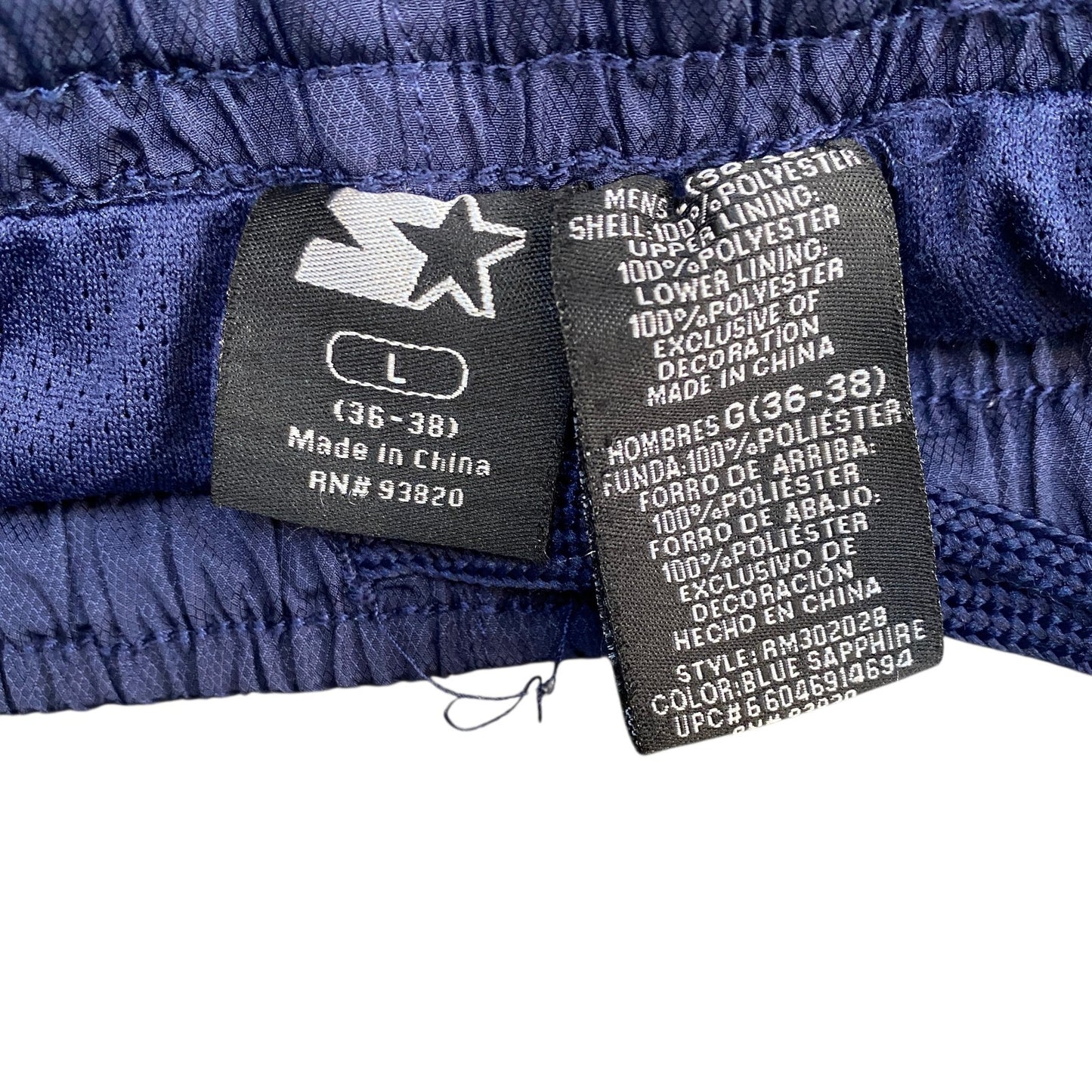 Starter Track Pants Fits as Men 31" Waist Blue Athletic Gym Drawstring Trousers