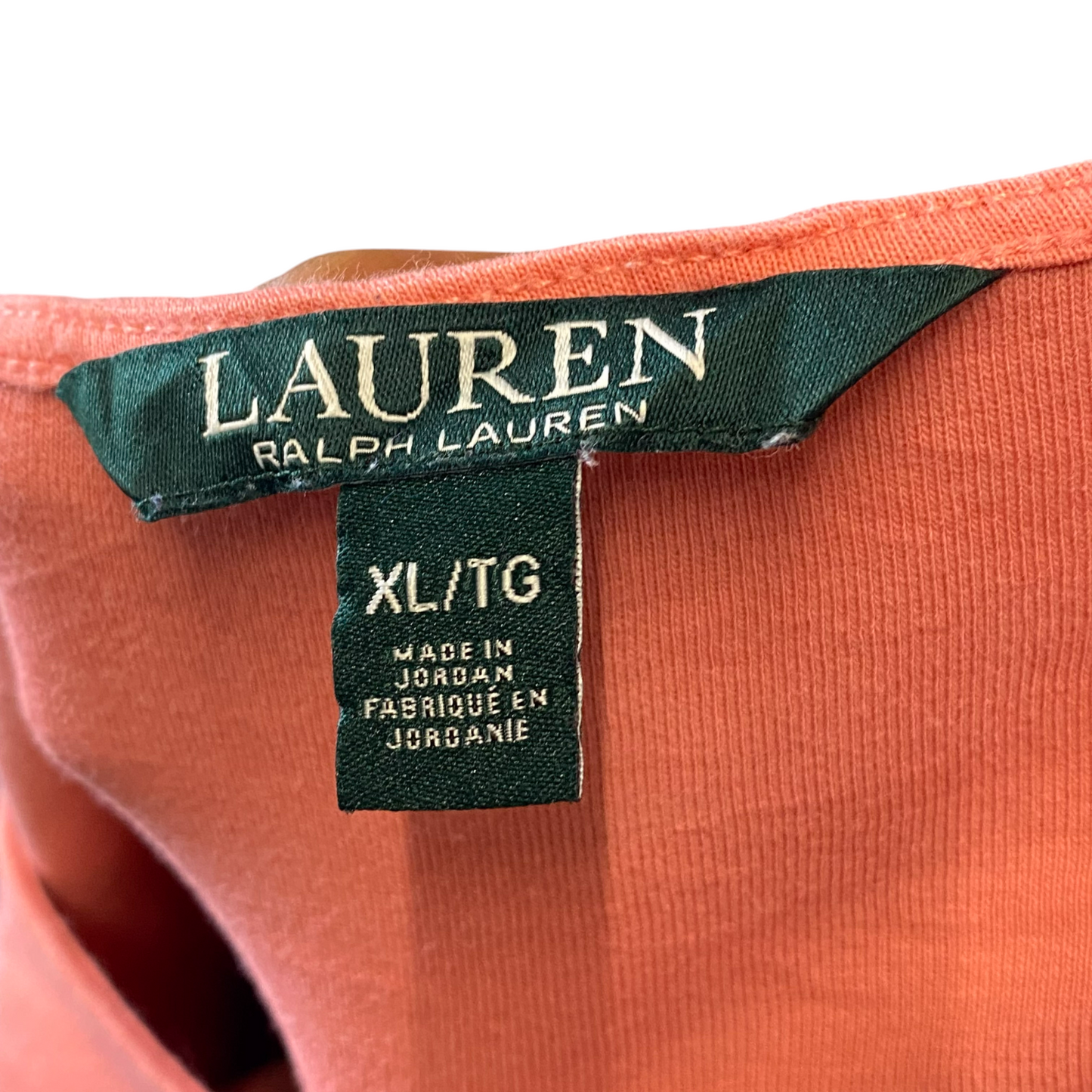 Ralph Lauren Tee Shirt Womens XL Pink Black Short Sleeve Crew Neck Pullover