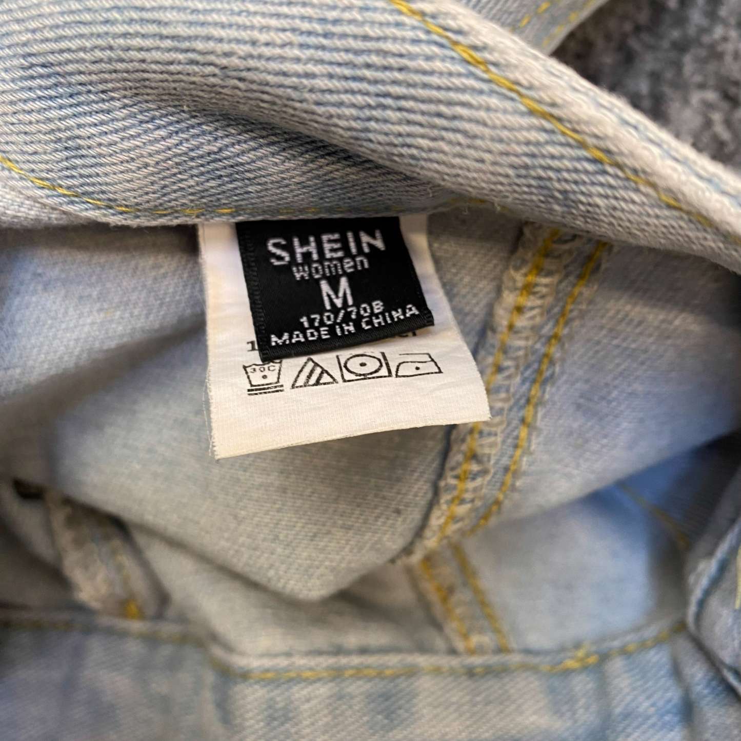 Shein A-Line Mini Skirt Womens M Blue Denim Light Wash Casual Button Front