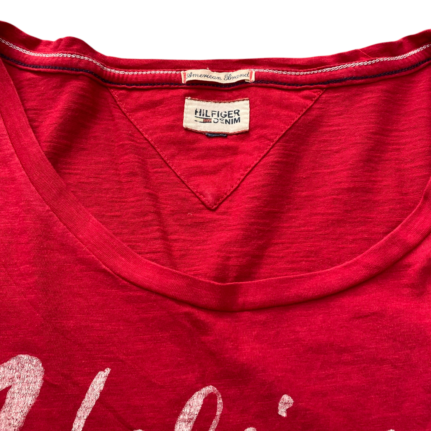 Hilfiger Denim T Shirt Mens Medium Red Short Sleeve Round Neck Pullover Tee