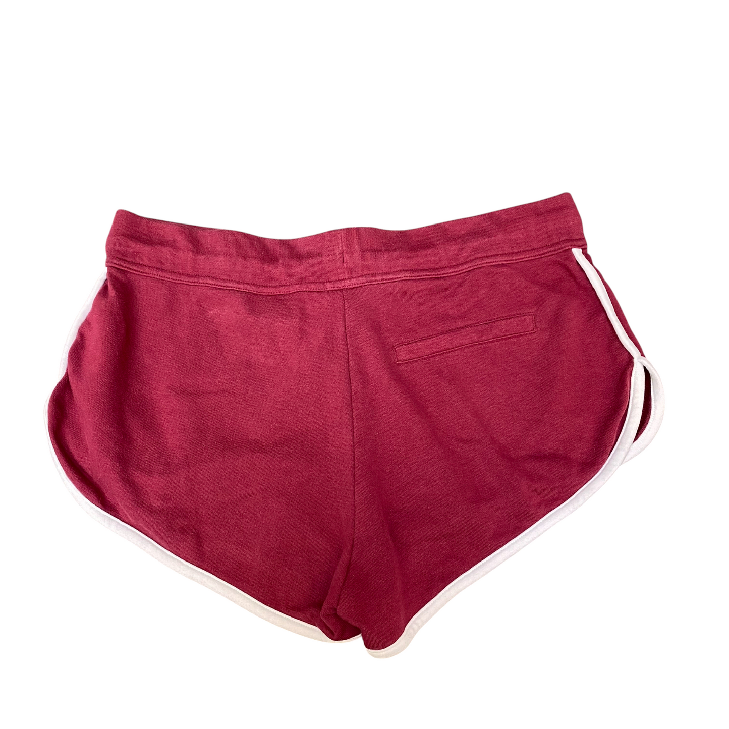 Running Sprinter Shorts Womens L Burgundy Drawstring Elastic Waist Dolphin Hem