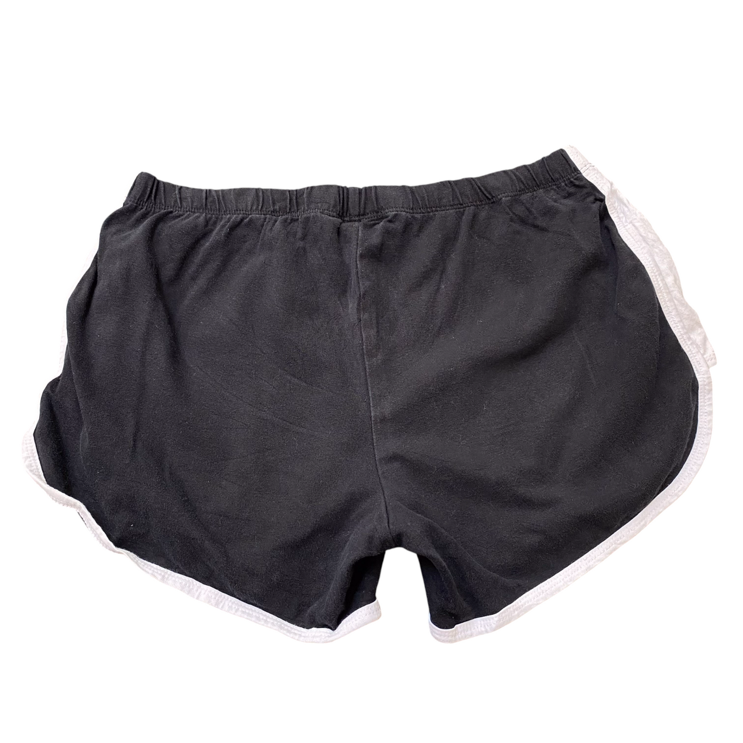 Showstopper Sprinter Running Shorts 28W Black Elastic Waist Dolphin Hem Athletic