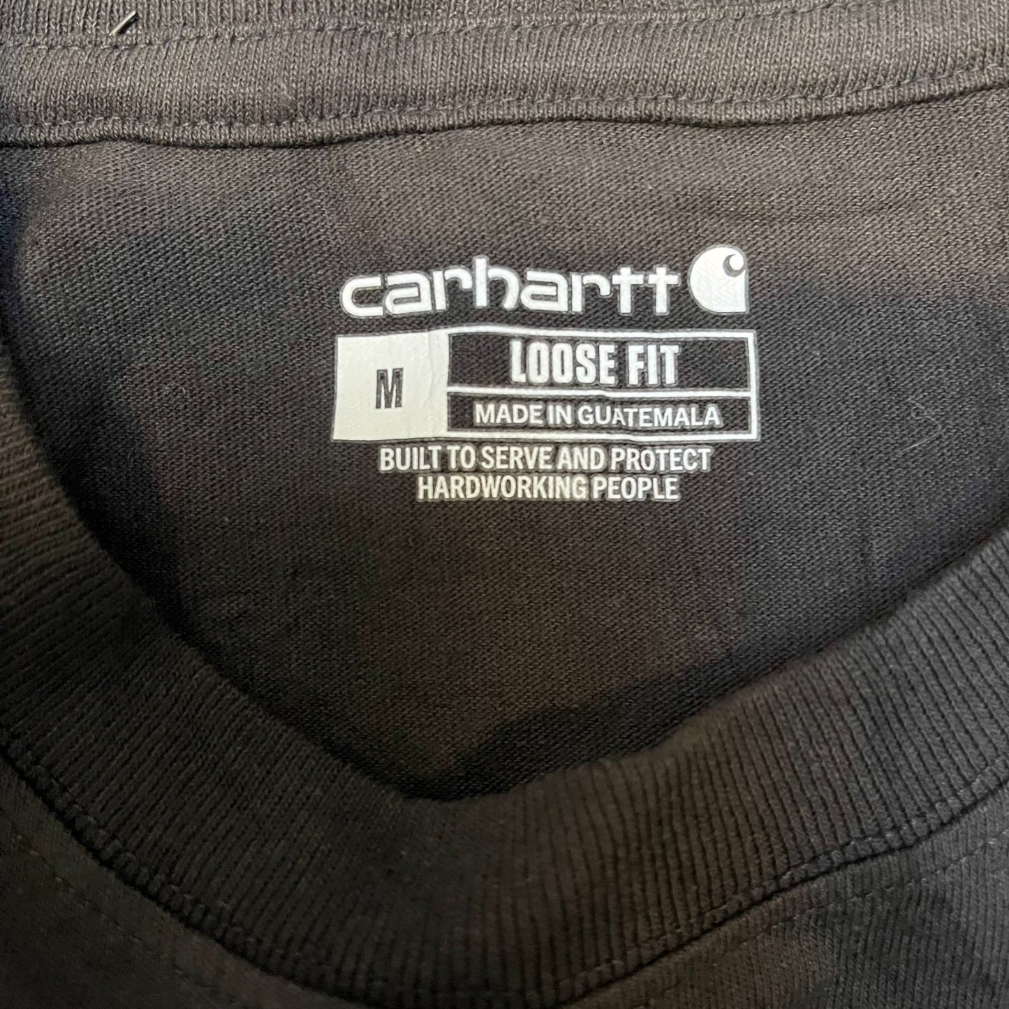Carhartt Pocket T-Shirt Mens Medium Black One City KC Loose Fit Short Sleeve Tee