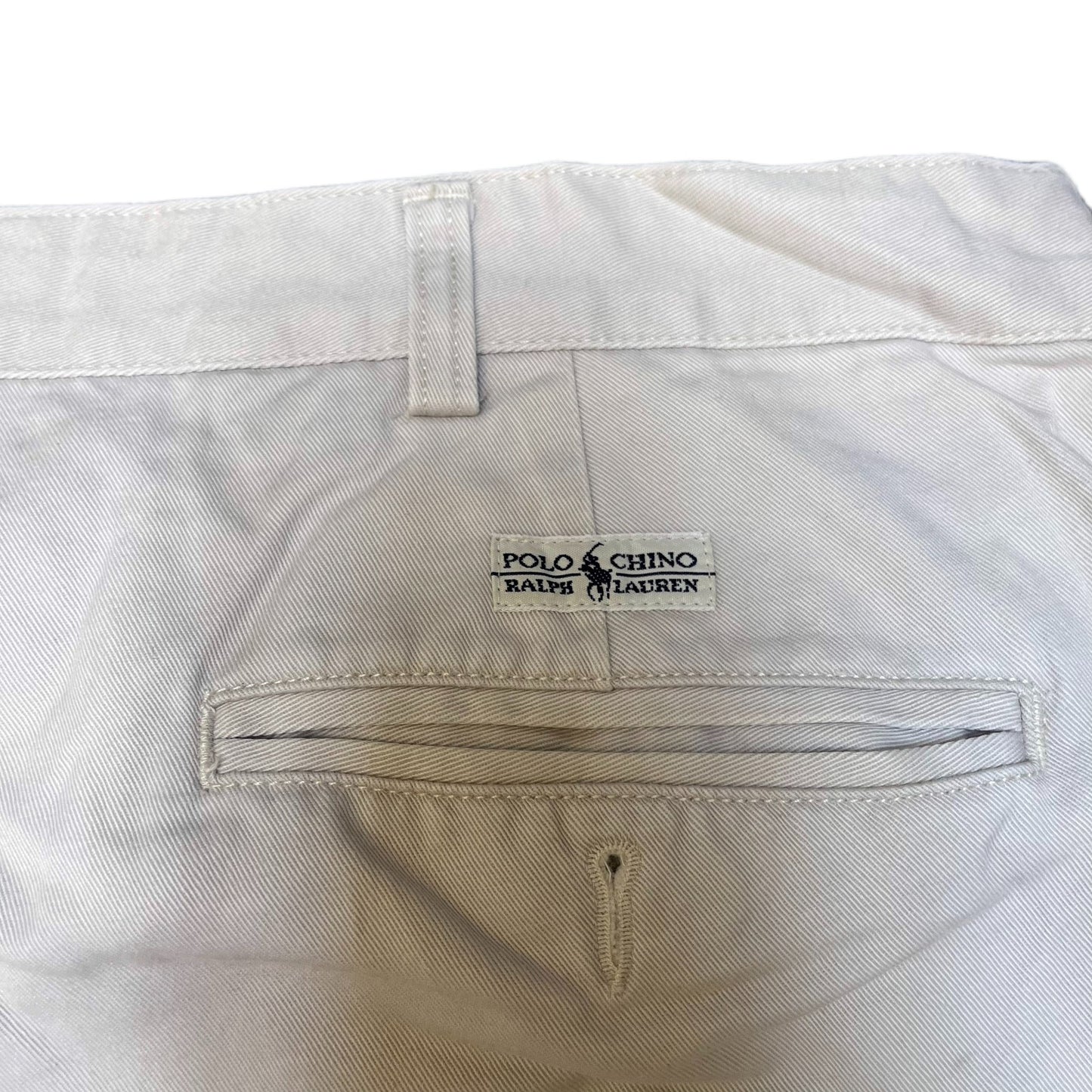 Polo Ralph Lauren Chino Shorts Fits as Mens XL 40" Waist Cream Slash Pocket