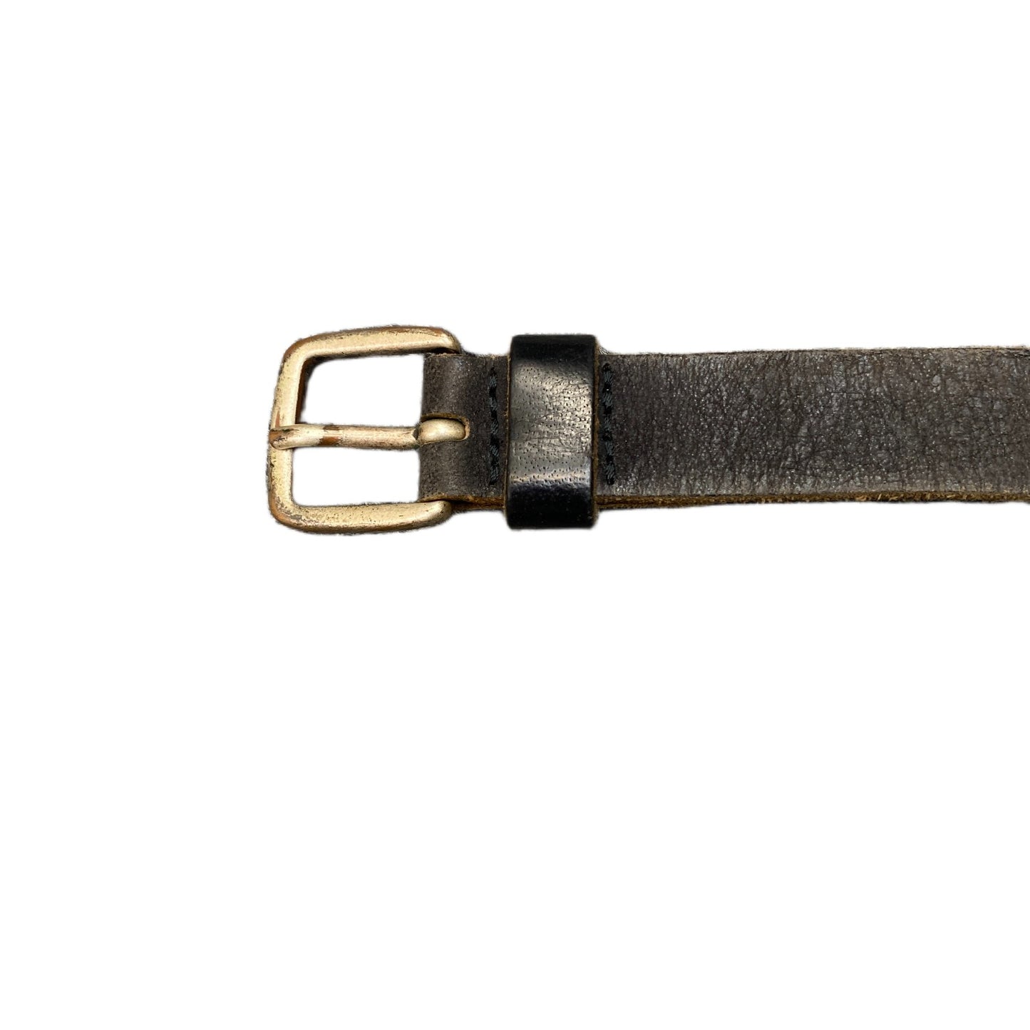 Vintage Waist Belt Mens Black Leather Adjustable Silver Pin Buckle 37.5 Inches