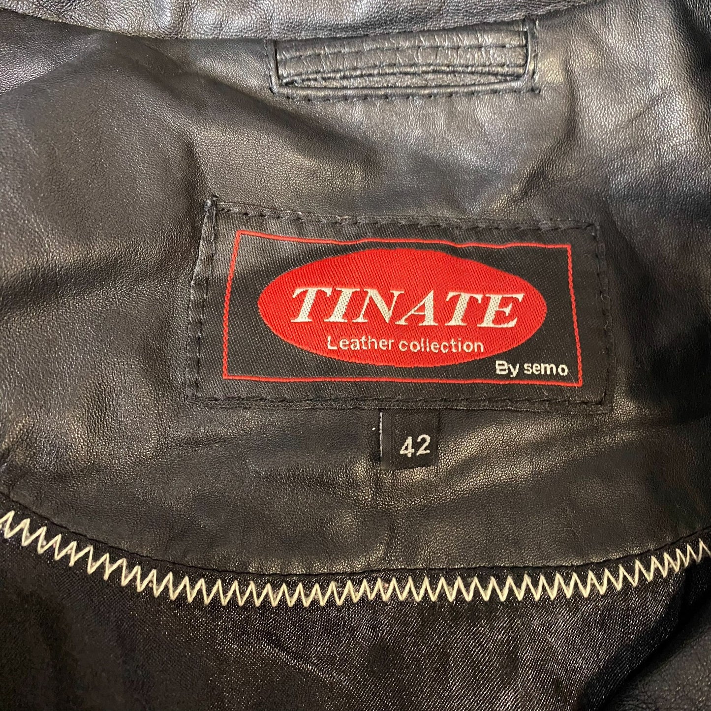 Tinate Leather Blazer Jacket Women Medium Black Notch Lapel Single Breasted
