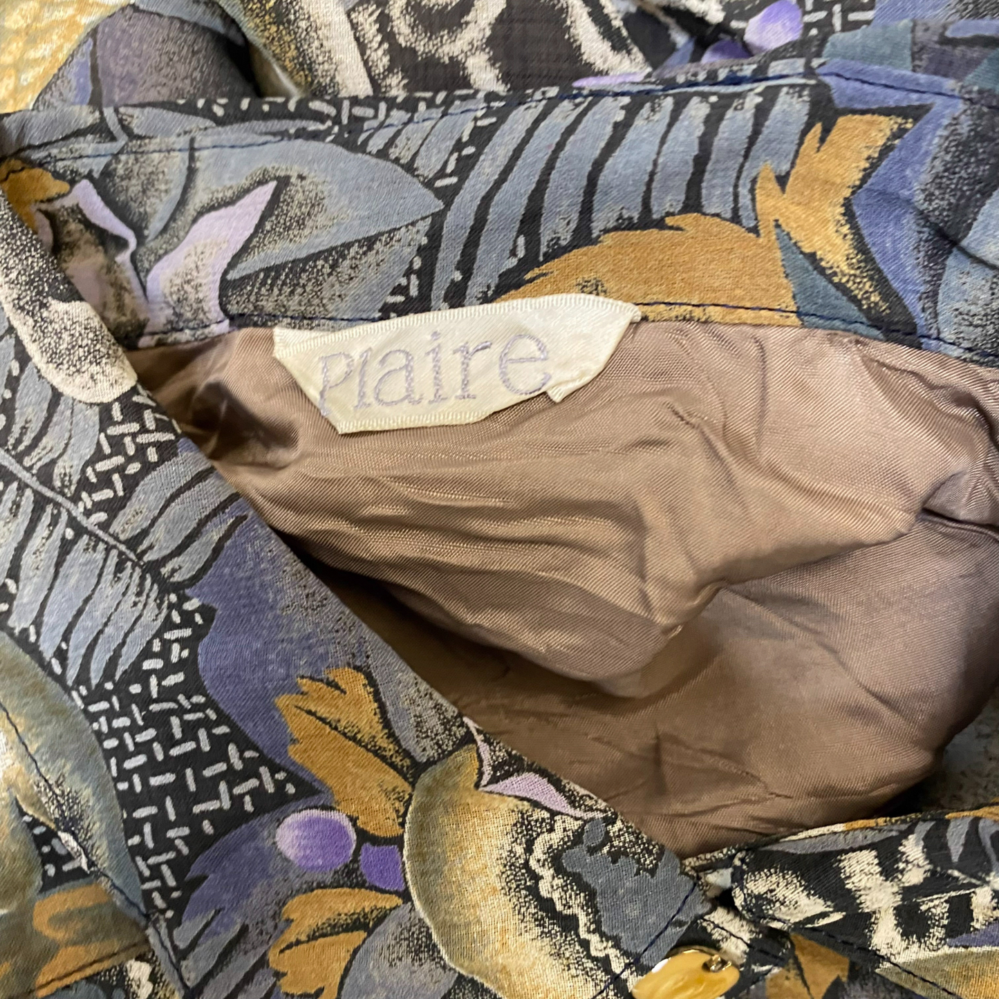 Plaire A-Line Dress Womens S Multi Floral Belted Long Sleeve Collar Button Front