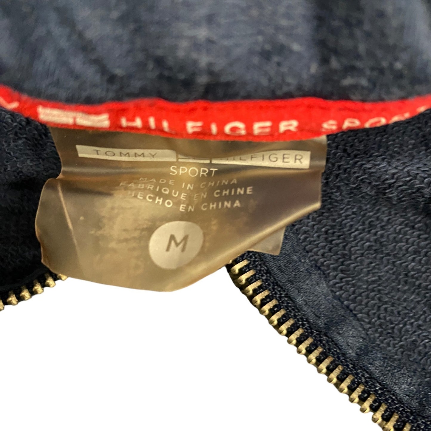 Tommy Hilfiger Sport Hoodie Womens Medium Navy Long Sleeve Drawstring Full Zip