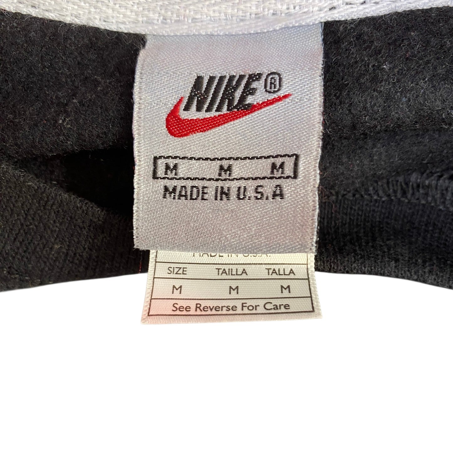 Nike Reworked Sweatshirt Mens M Red Black Embroidered Spellout Logo Vintage Y2K