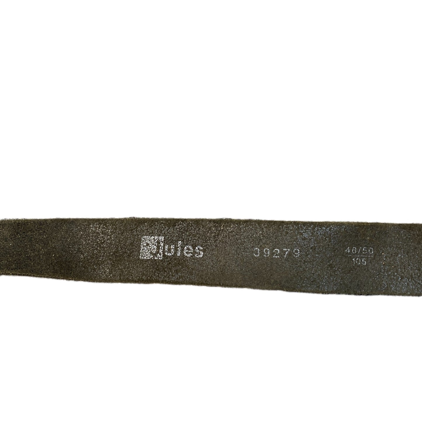 Jules Waist Belt Mens Black Leather Rectangular Silver Flip Top Buckle 38 Inches