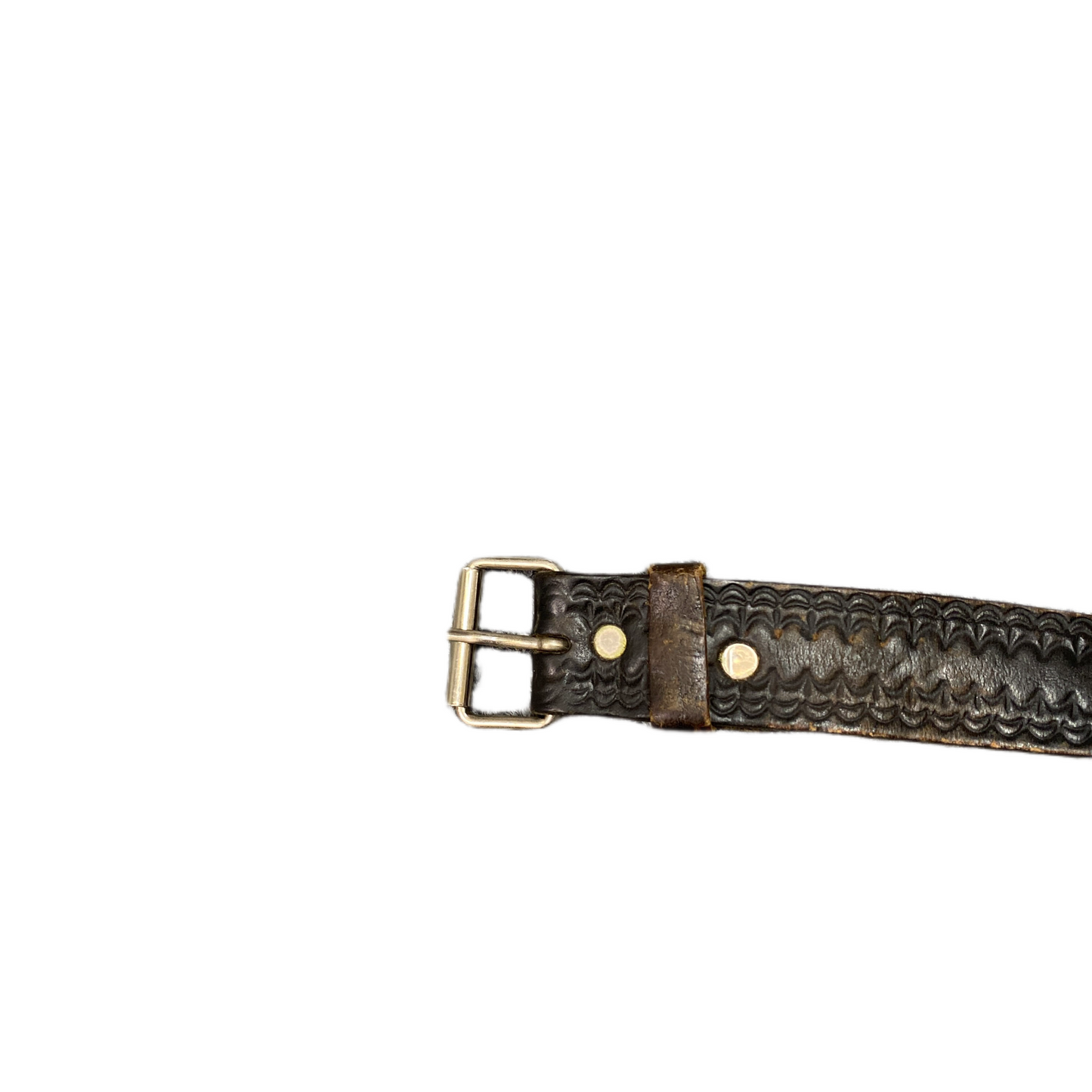 Western Belt Mens Brown Leather Adjustable Silver Roller Buckle 43.5 Inches