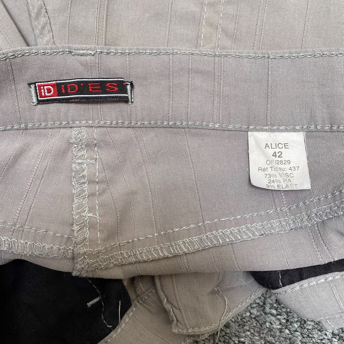Chino Trousers Womens L Grey Straight Leg Pintuck Detail Pockets Stretch Outdoor