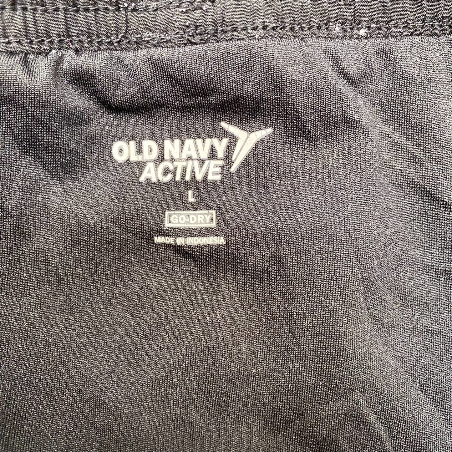 Activewear Running Shorts Womens Large Black Go-Dry Stretch Athletic Drawstring