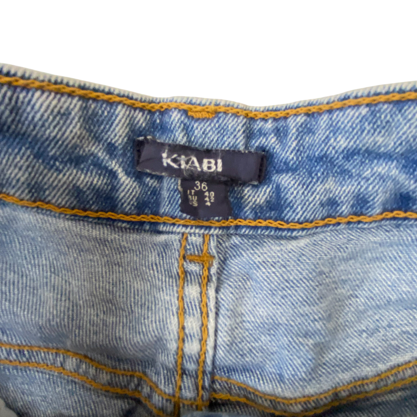 Kiabi Jeans Womens Small W24 L28 Blue Denim Acid Wash Bootcut Pockets Outdoor