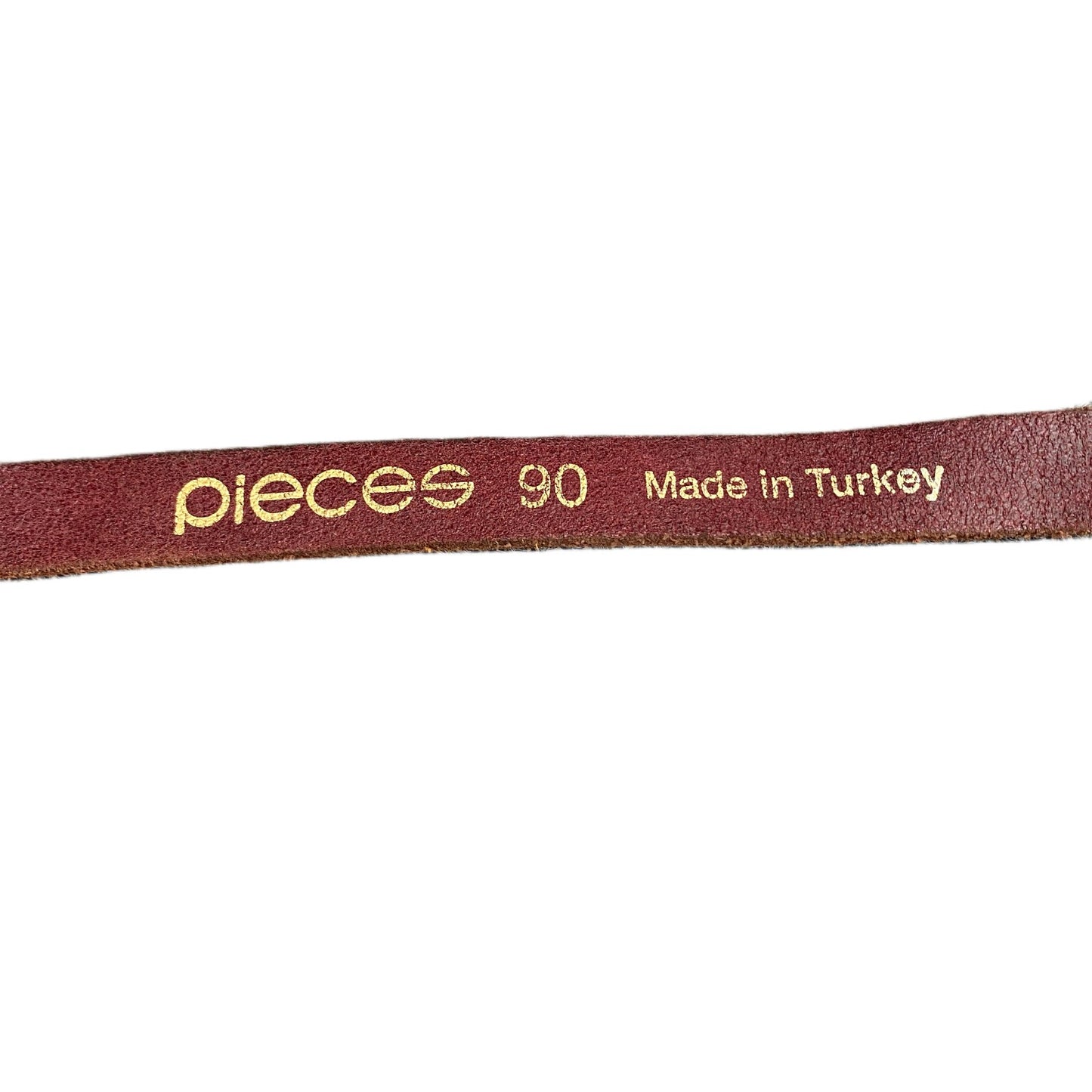 Pieces Waist Belt Mens Maroon Leather Adjustable Brass Square Buckle 41 Inches