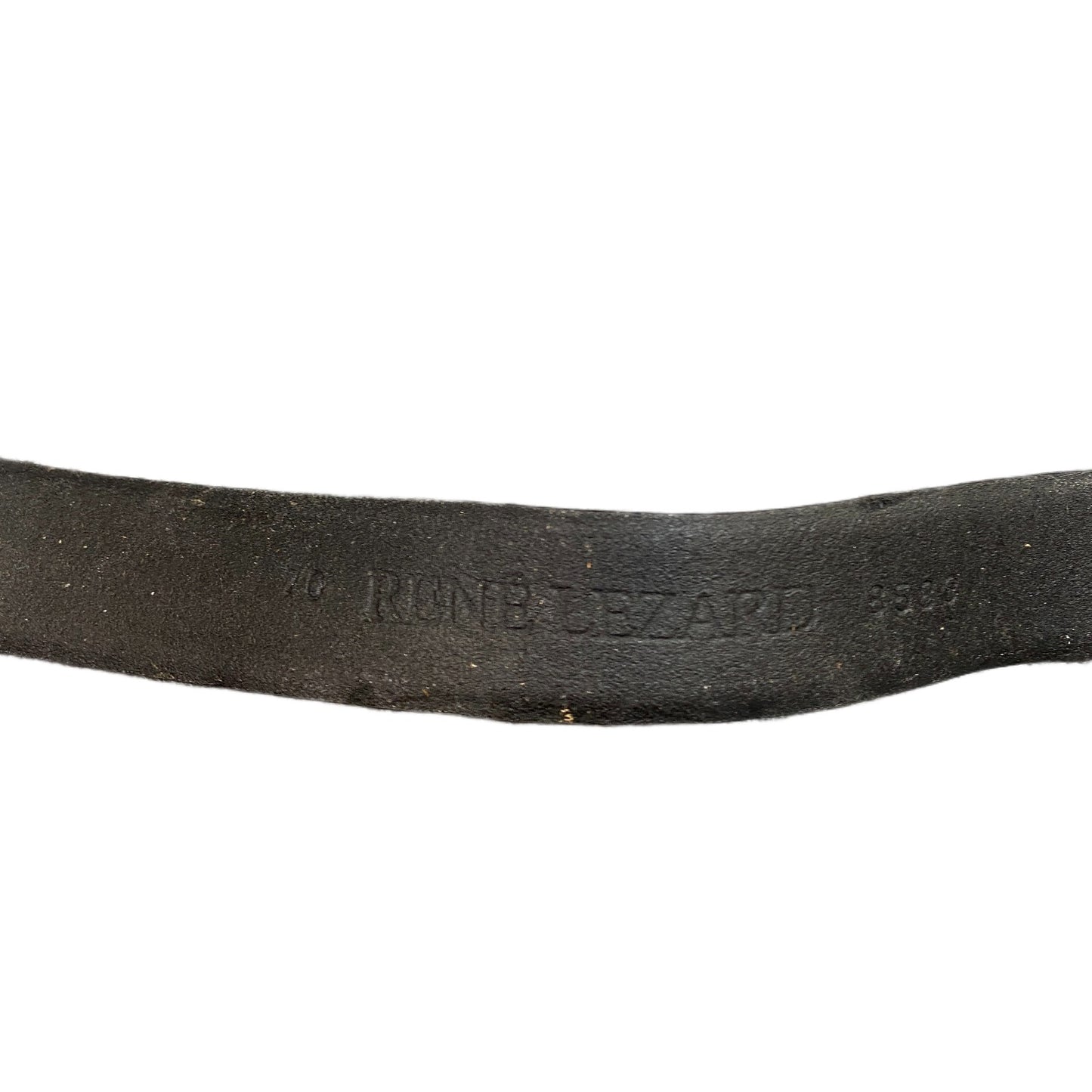 Rene Lezard Waist Belt Mens Black Leather Tortoise Shell Buckle 28.5 Inches