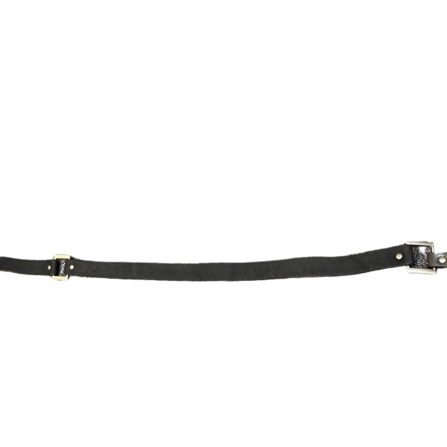 Glamorous Waist Belt Mens Black Polyurethane Adjustable Silver Buckle 68 inches