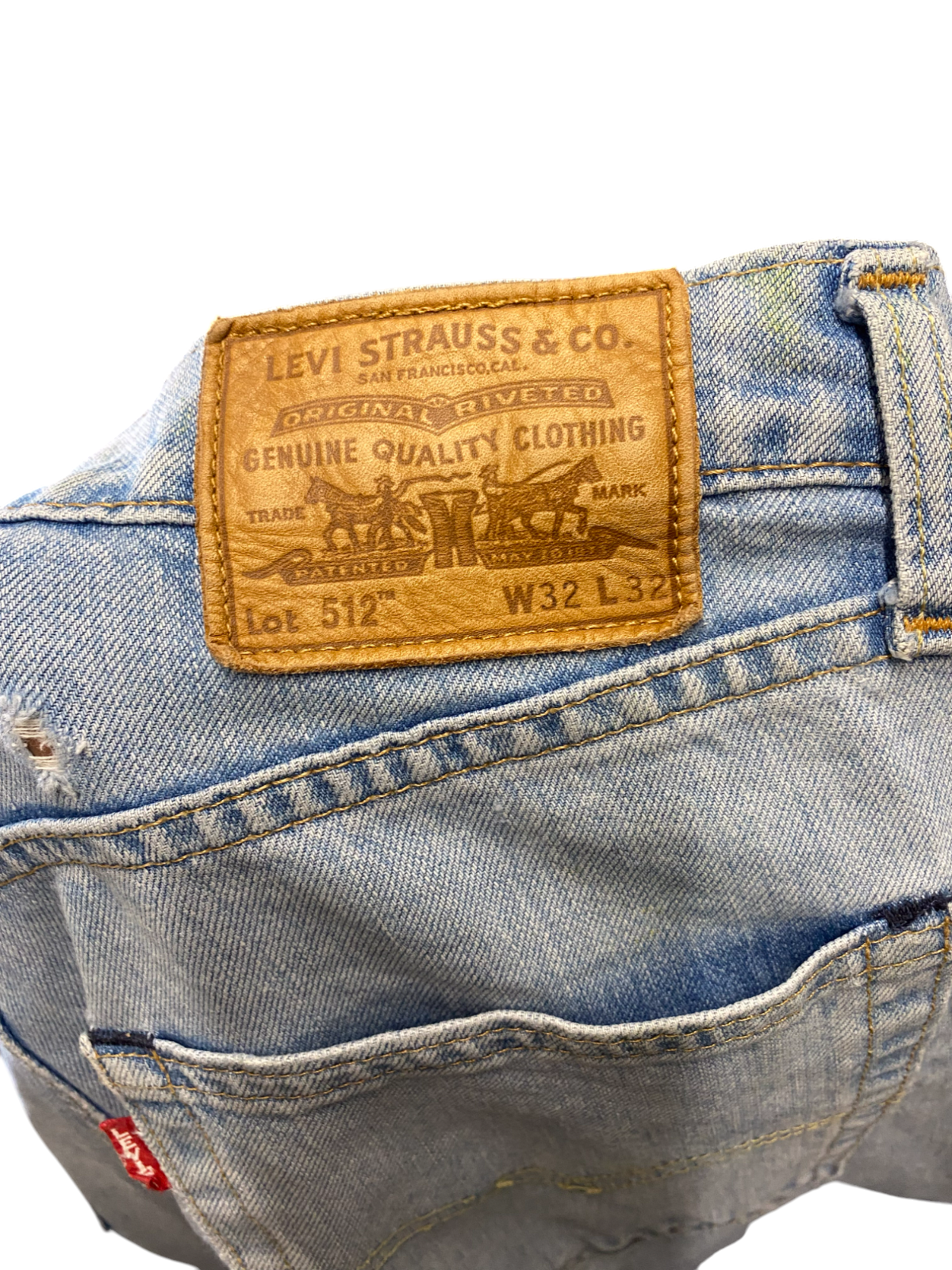 Levi's Jeans Mens 32W 32L Blue 511 Denim Red Tab Light Wash Straight Leg Preppy