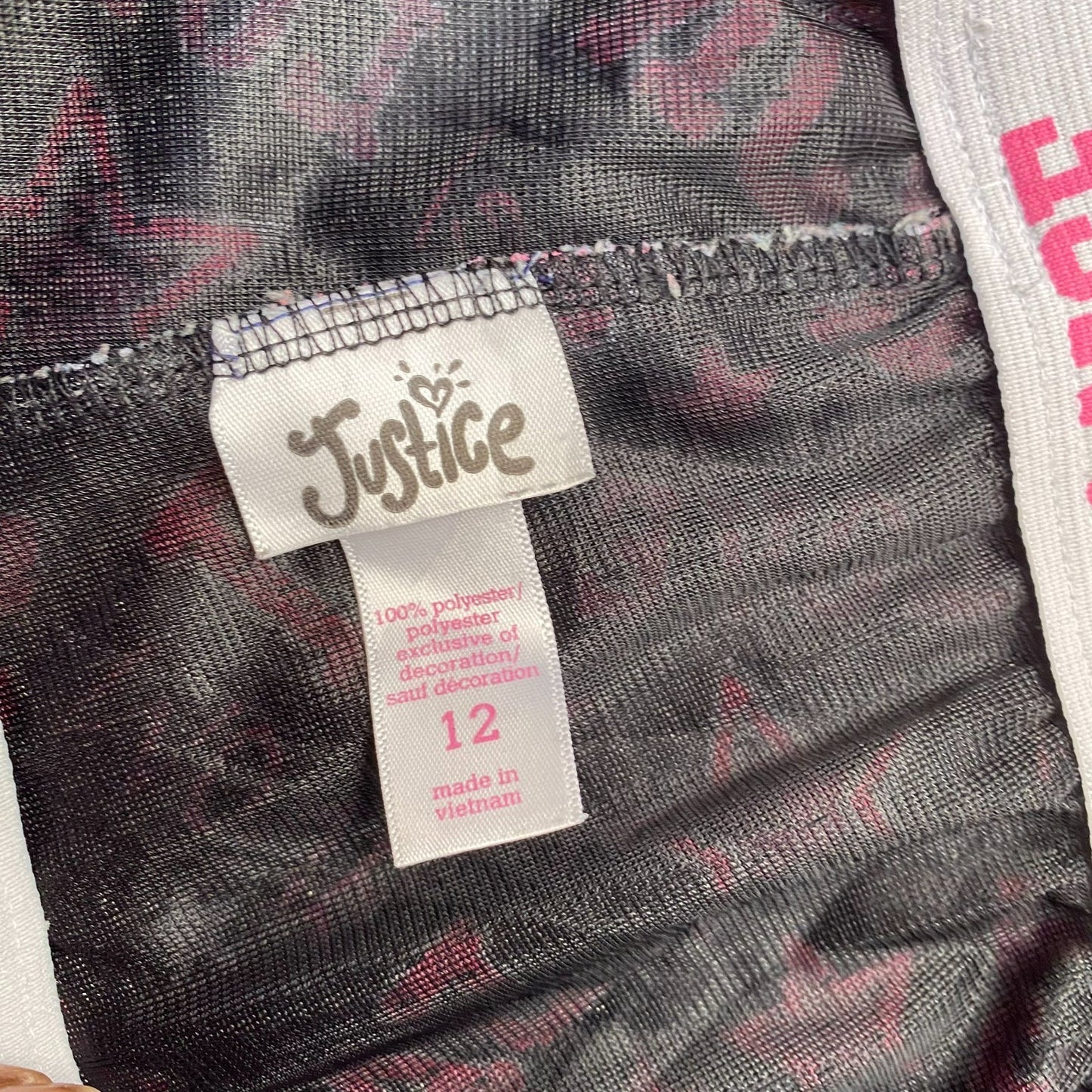 Dance Lot Shorts Womens Size 23W Black Pink Printed Elastic Waist Athletic Fit