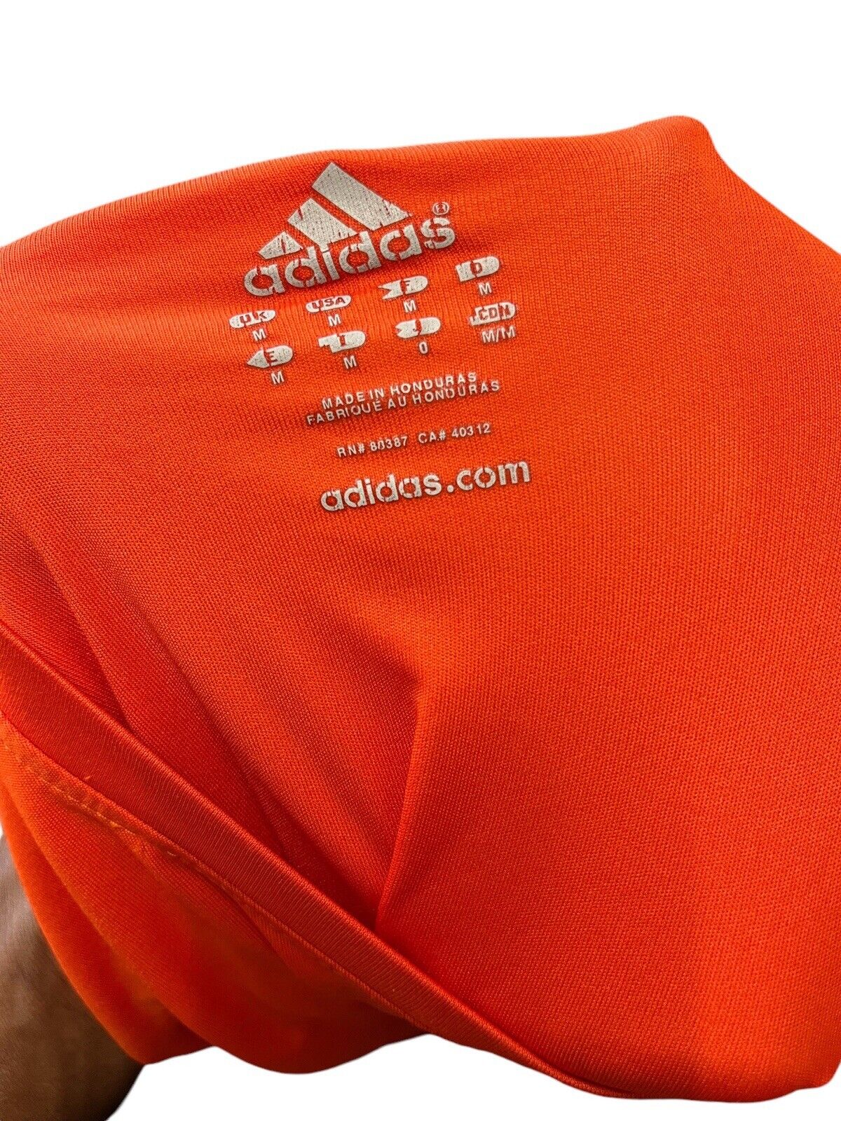 Adidas T-Shirt Orange Mens M Chest Logo