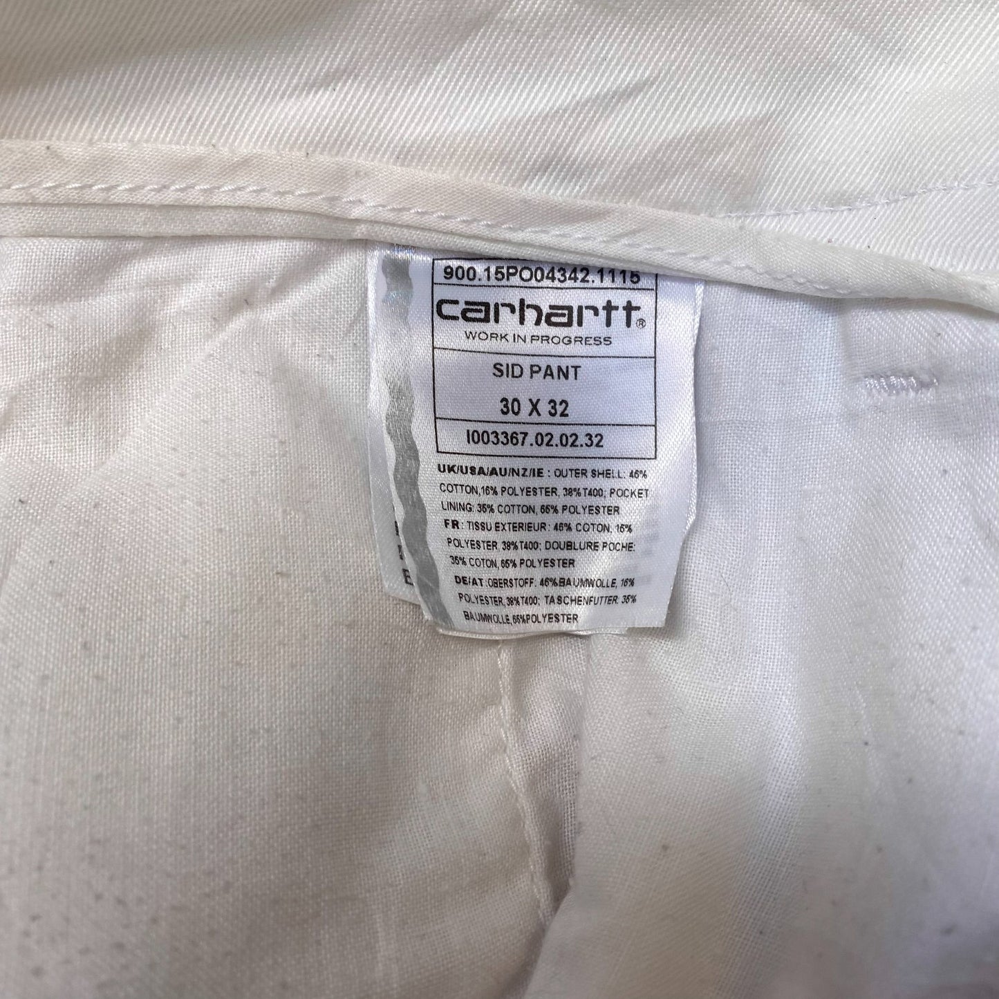 Carhartt Trousers Womens Large White Straight Fit Slash Pockets Workwear Chino