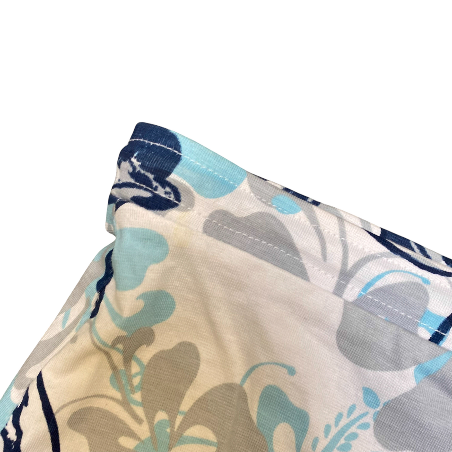 X-Mail Mini Skirt Womens M White Blue Floral Flat Front Outdoor Drawastring