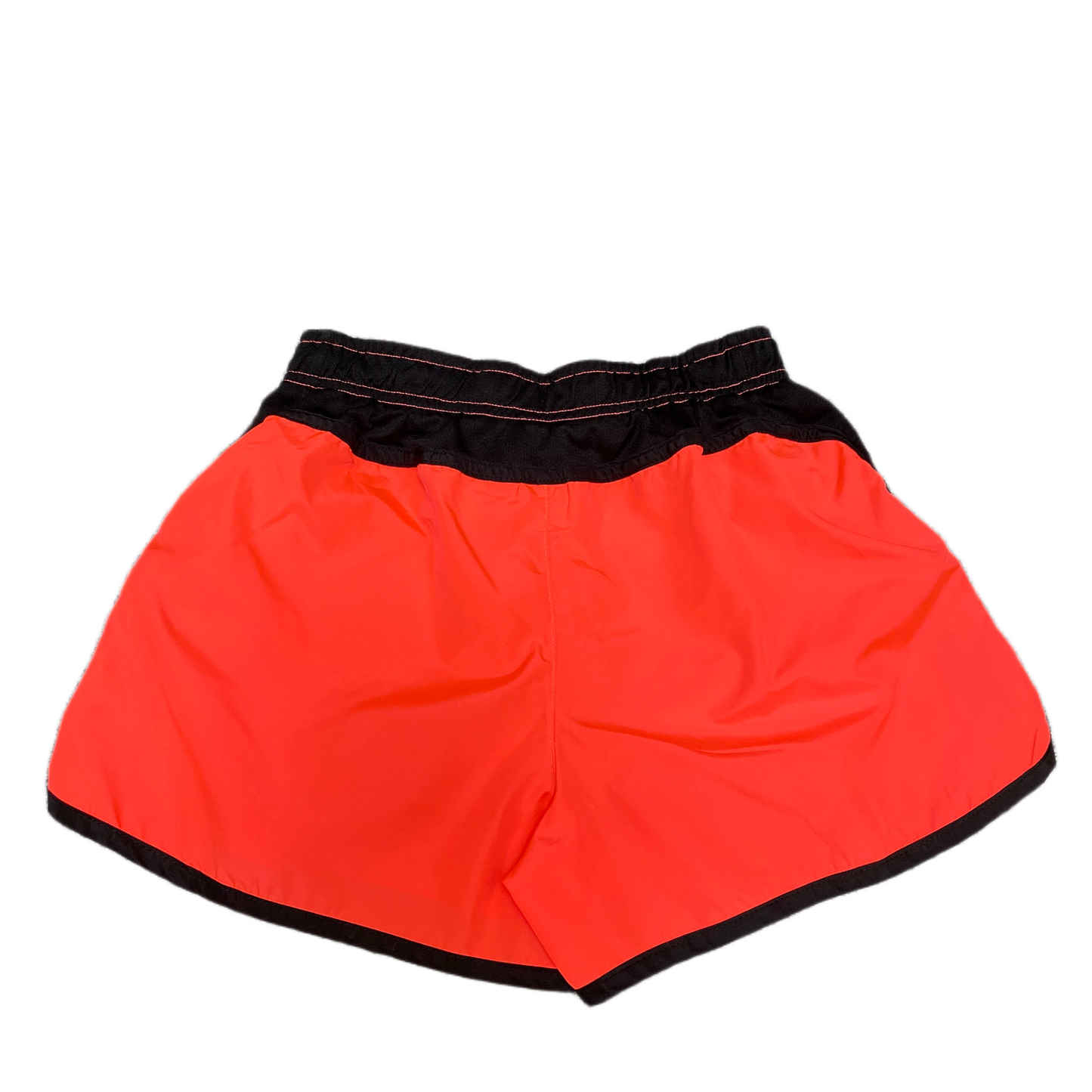 Running Sprinter Shorts Womens S 24" Waist Black Orange Athletic Fit Dolphin Hem