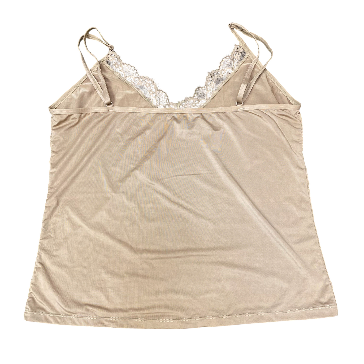 Camisole Top Womens S Cream Lace Trim V-Neck Adjustable Straps Backless Outdoor