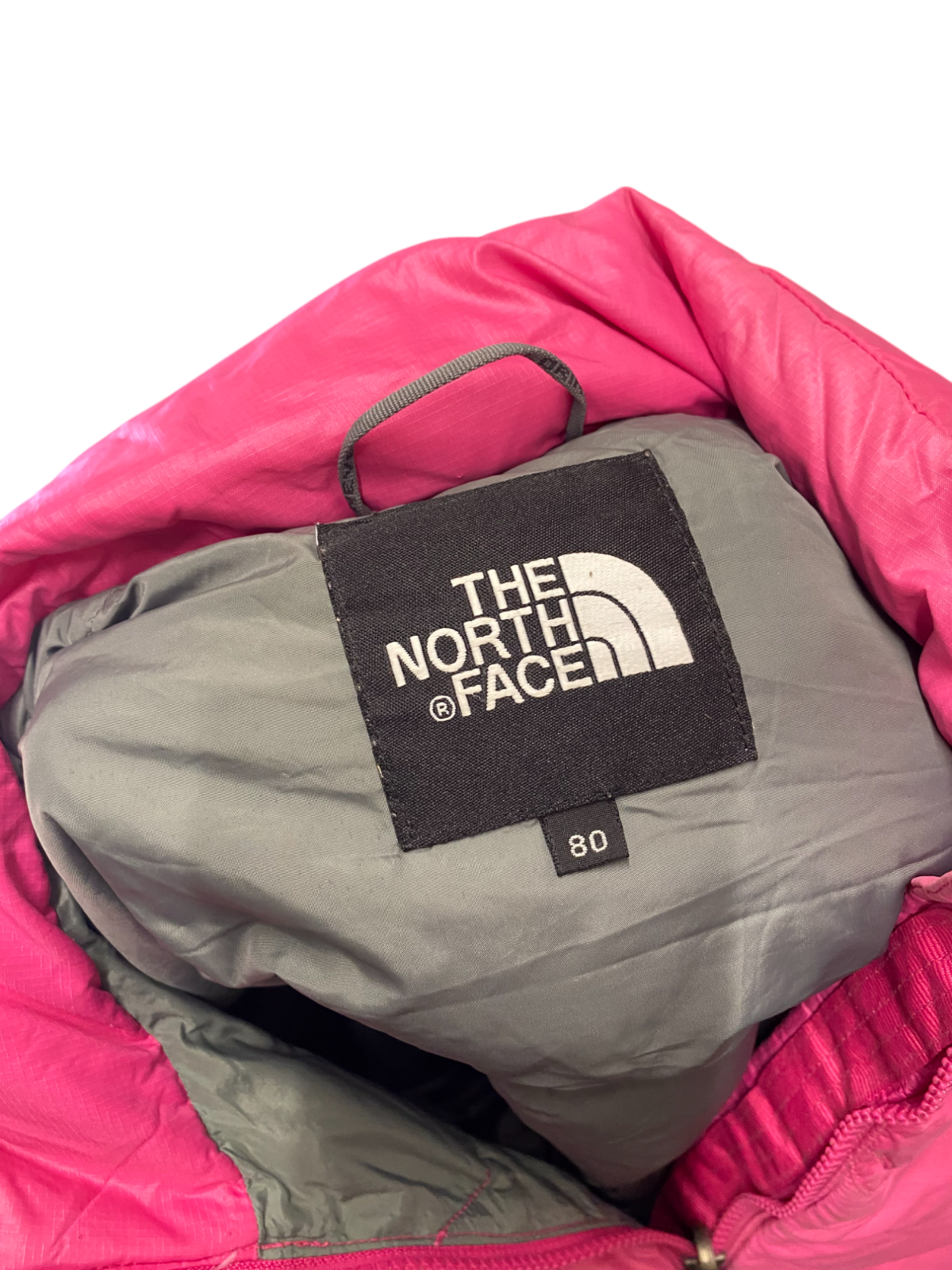 The North Face Nuptse 700 Down Puffer Jacket Women Medium Pink Softshell Zip Up