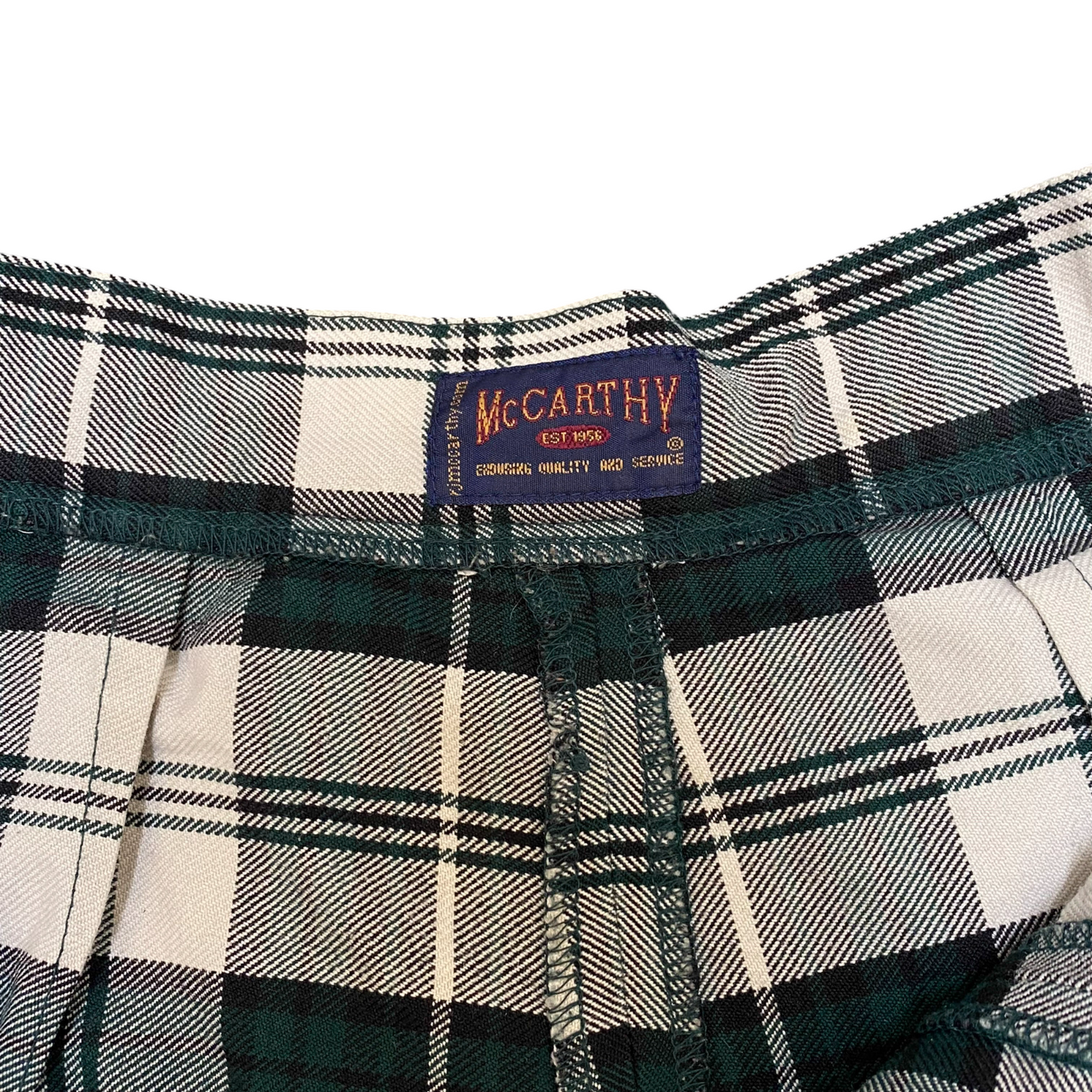 Mccarthy Fit & Flare Skirt Women's S Gray Green Tartan Plaid Pleated High Waist