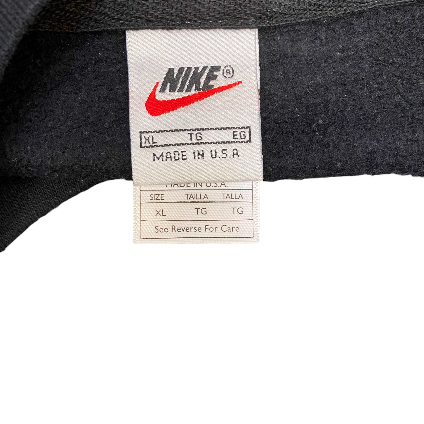 Nike Reworked Sweatshirt Mens XL Black Brown Embroidered Spell Out Logo Y2K