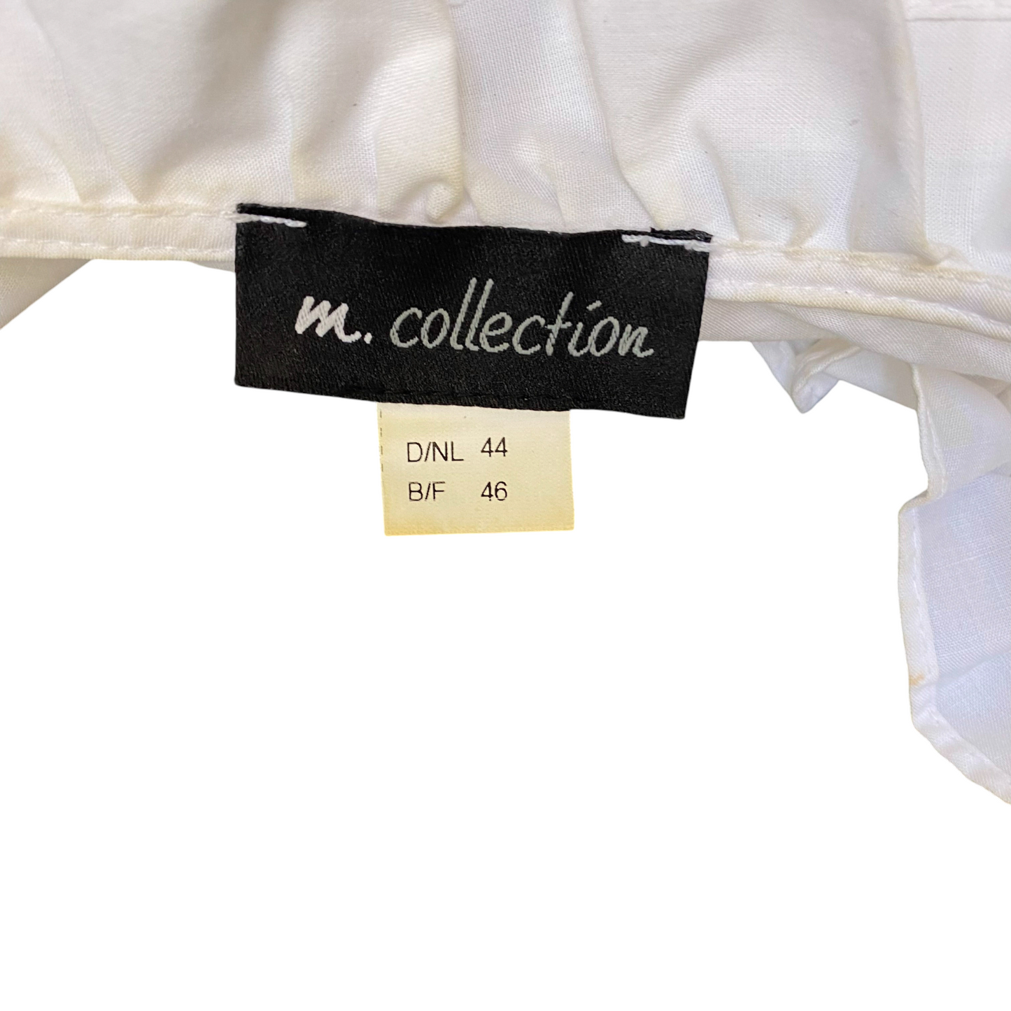 M. Collection Dirndl Blouse Top Womens M White Long Sleeve Ruffle Square Neck