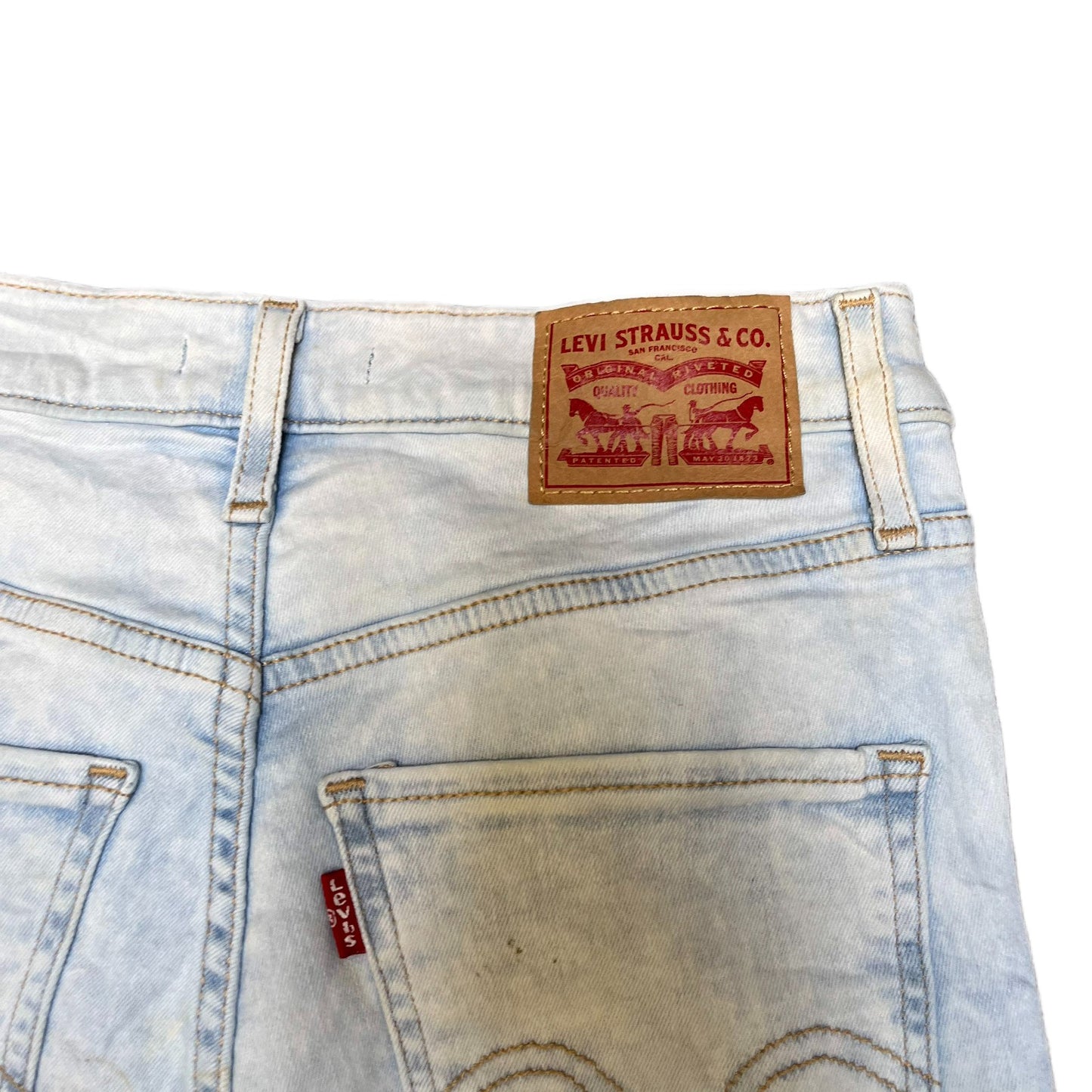 Levi's Mile High Super Skinny Denim Shorts Fits as Womens S 26" Waist Light Wash