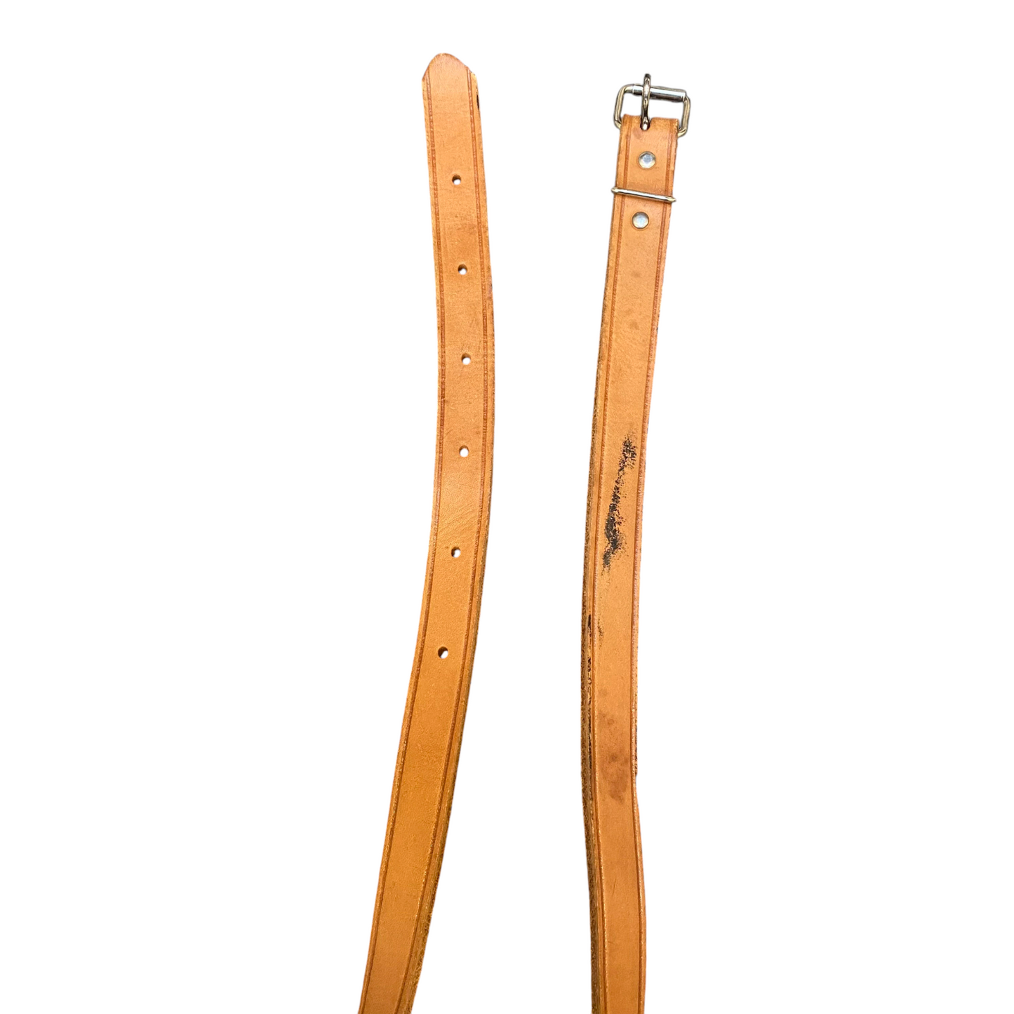 Womens Skinny Waist Belt Tan Leather Classic Adjustable Pin Buckle Size 47 in