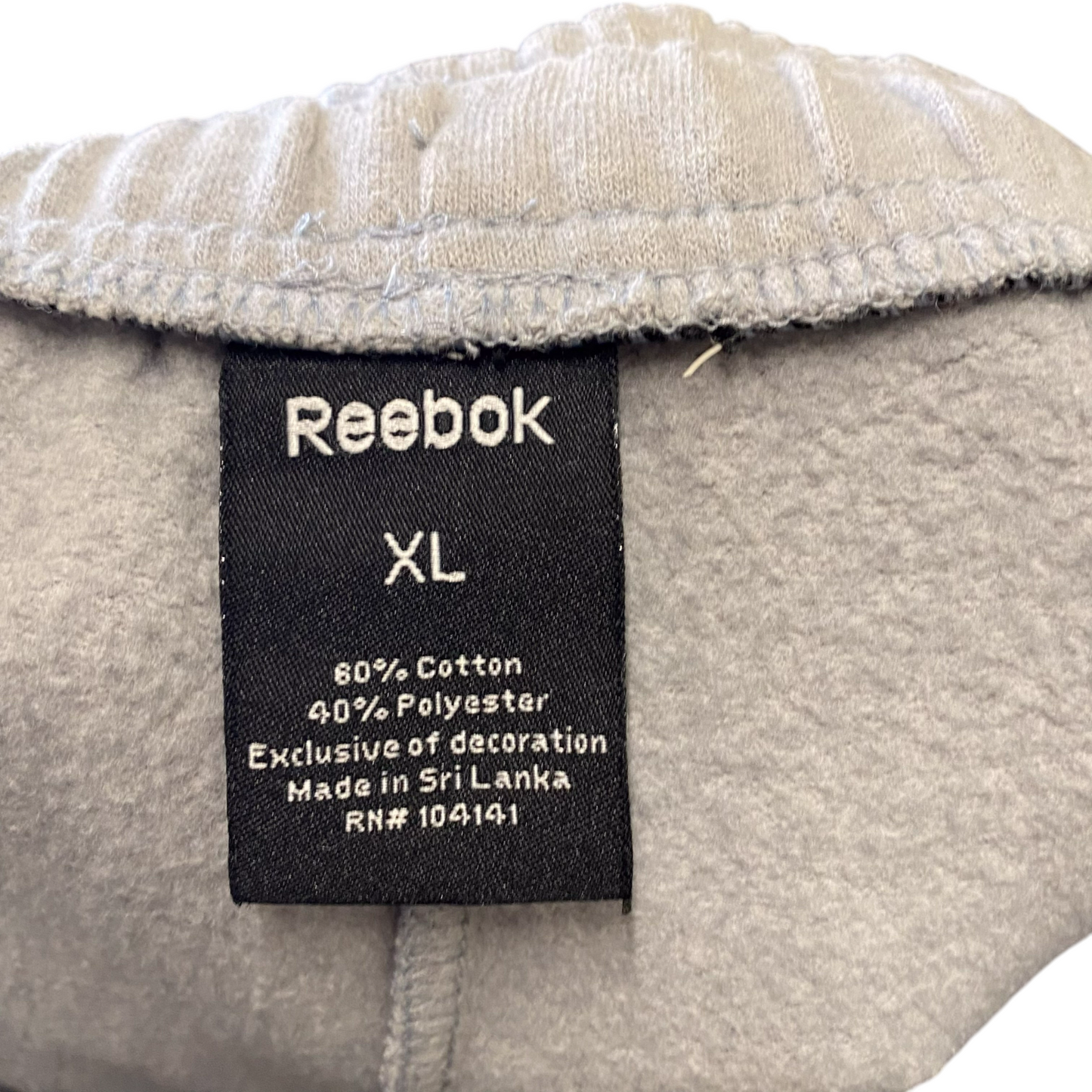 Reebok Joggers Womens XL Grey Fleece Lined Elastic Waist Relaxed Fit Sweatpants