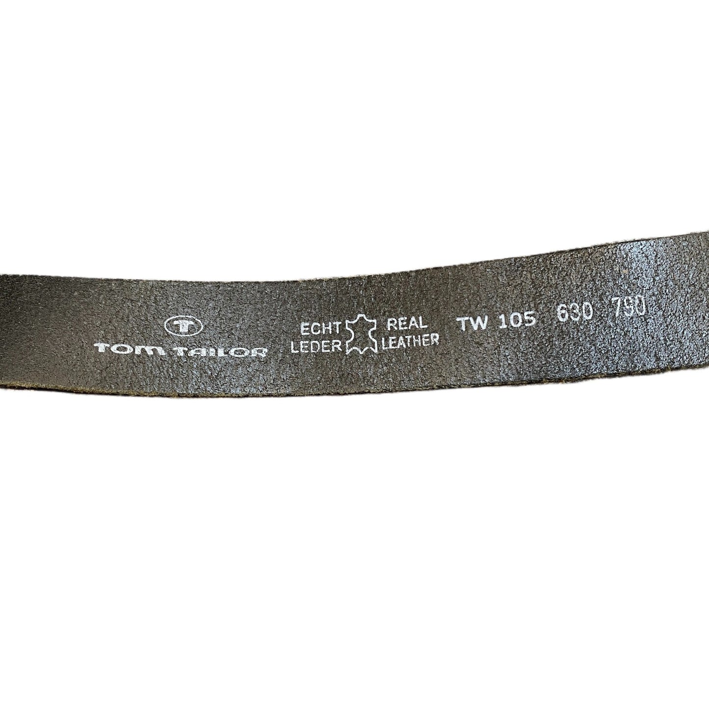 Tom Tailor Waist Belt Men Black Leather Adjustable Silver Pin Buckle 44.5 Inches
